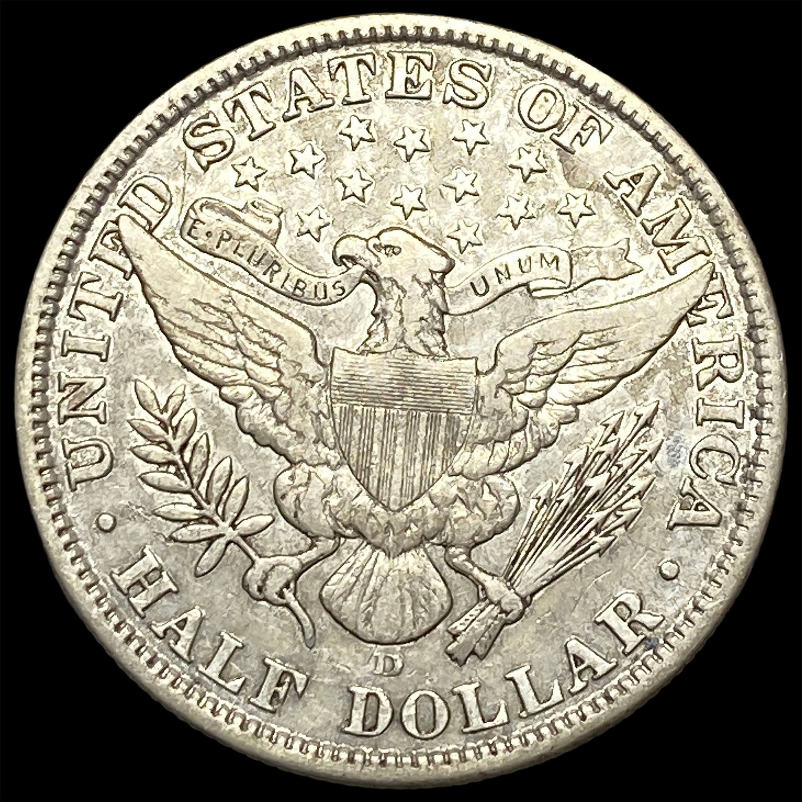 1908-D Silver Barber Half Dollar LIGHTLY CIRCULATED - 2