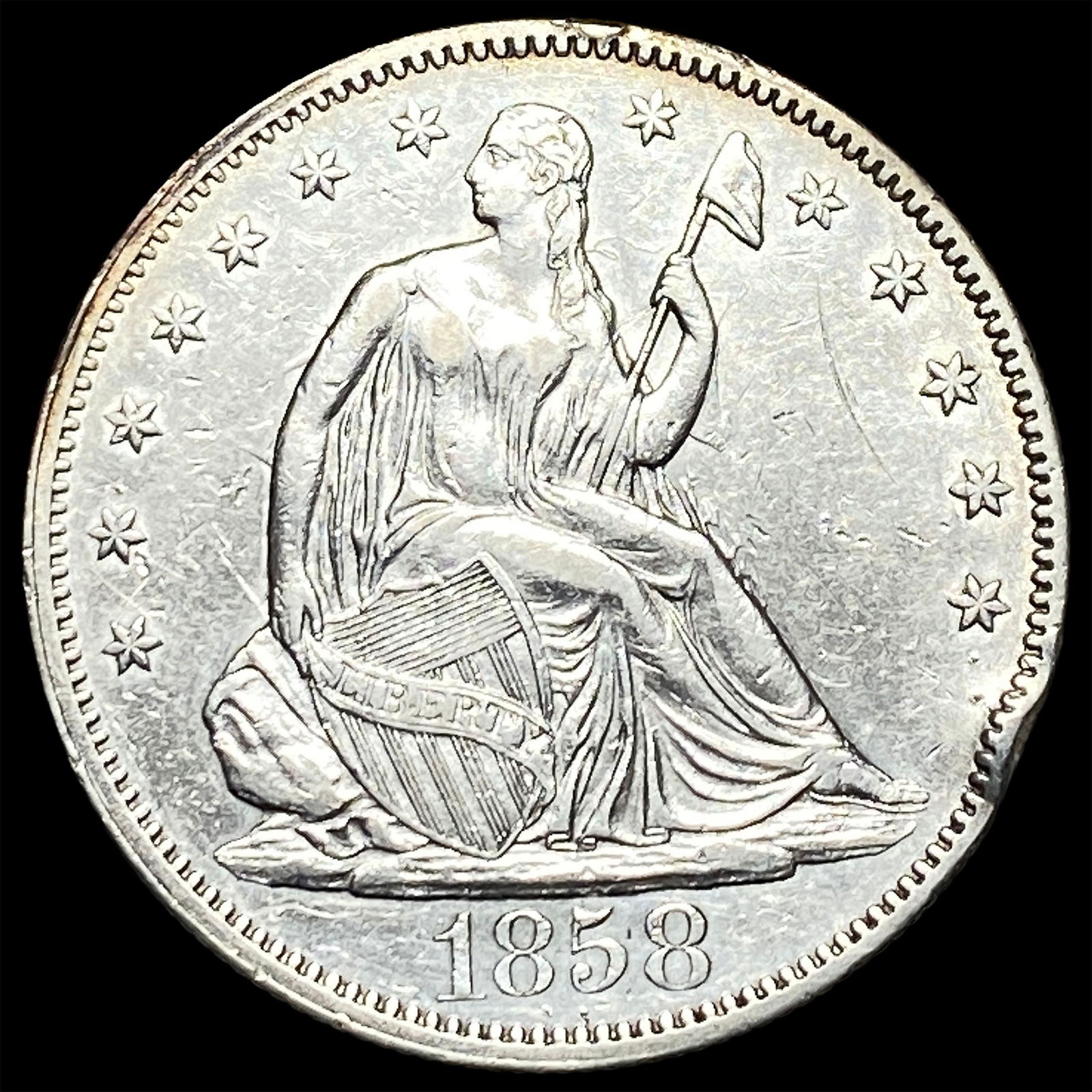 1858 Seated Liberty Half Dollar HIGH GRADE (1 of 2)