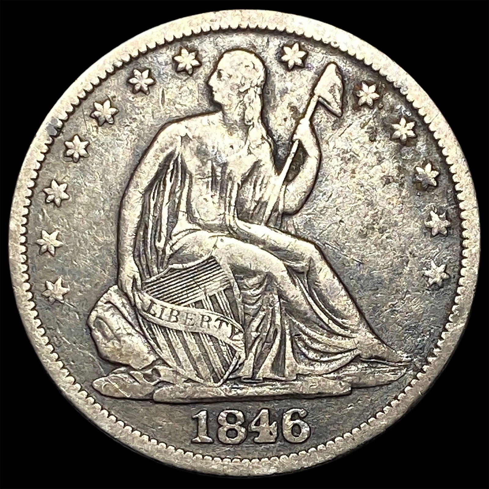 1846-O Silver Seated Liberty Half Dollar LIGHTLY CIRCULATED: 1846-O Silver Seated Liberty Half Dollar LIGHTLY CIRCULATED