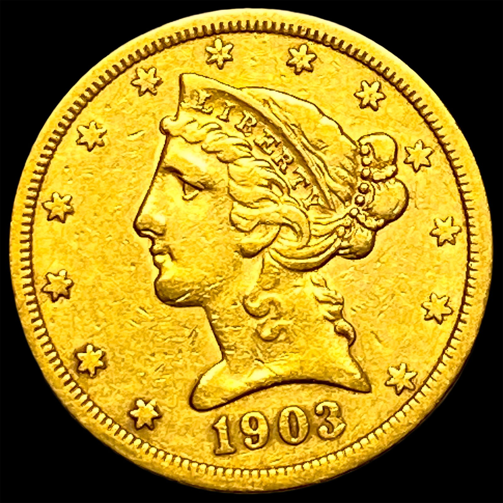 1903-S Gold $5 Liberty Head Half Eagle CLOSELY UNCIRCULATED (1 of 2)
