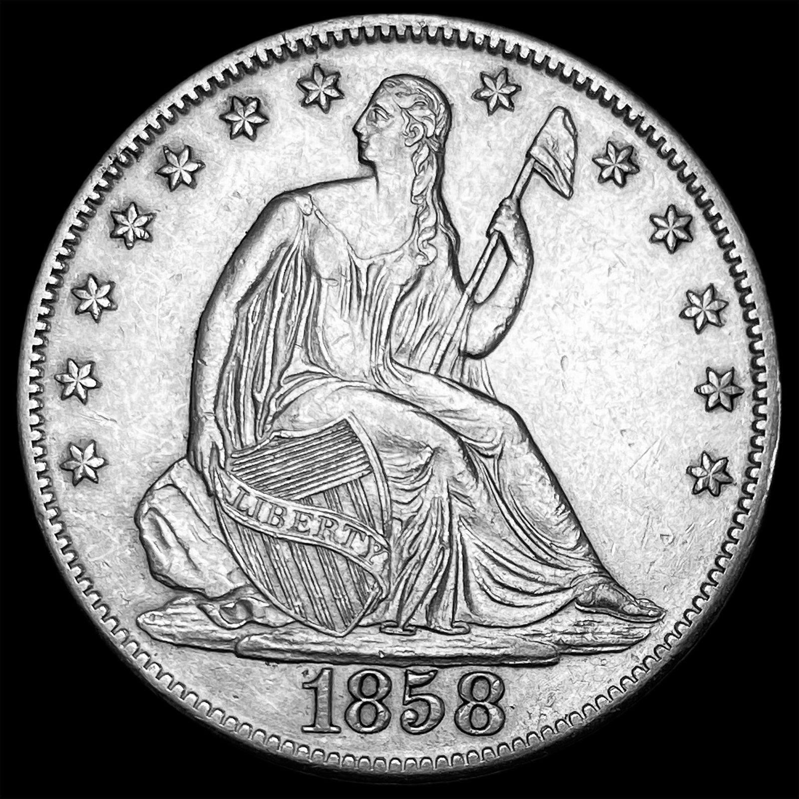 1858-O Seated Liberty Half Dollar CLOSELY UNCIRCULATED (1 of 2)