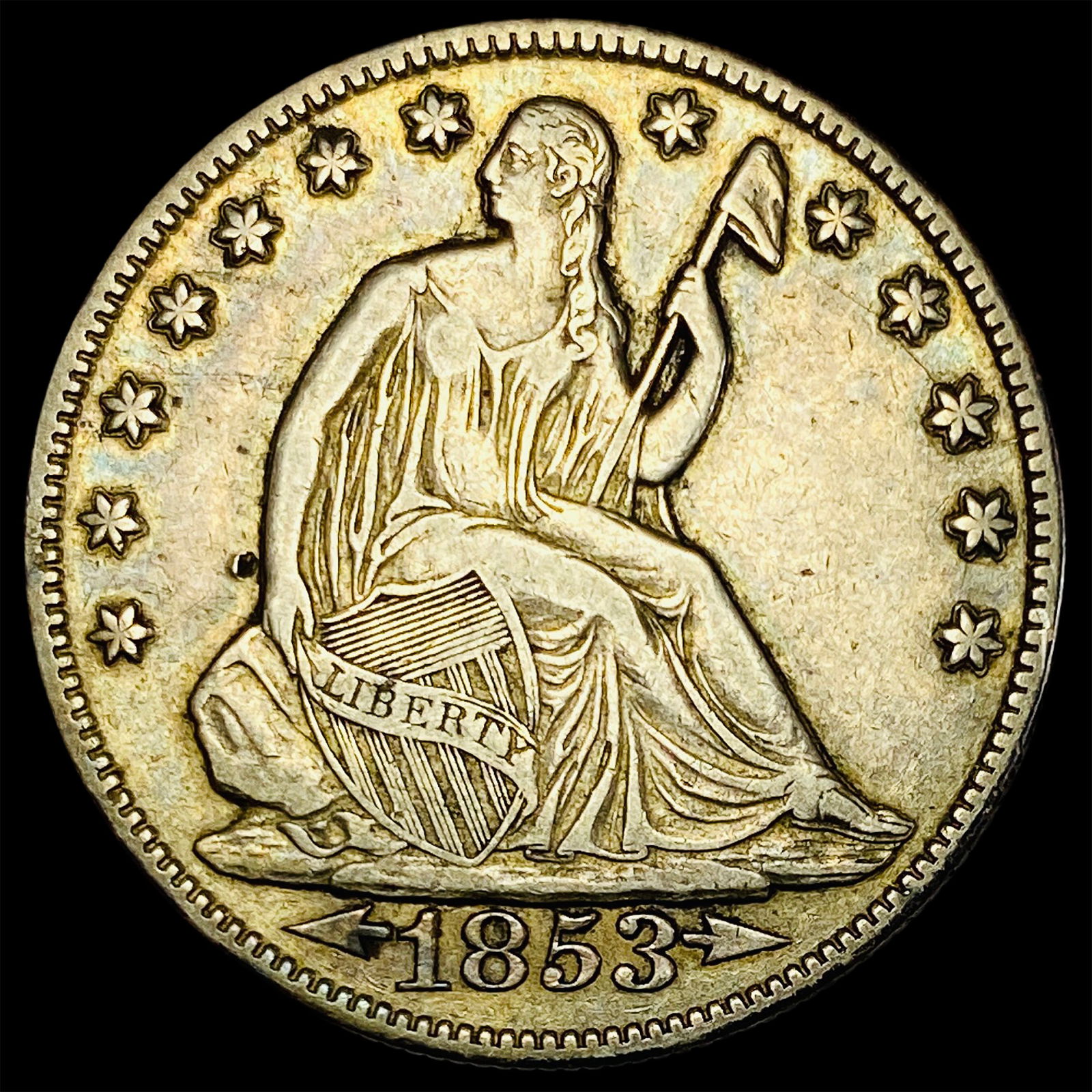 1853-O Arrows/Rays Seated Liberty Half Dollar NEARLY UNCIRCULATED: 1853-O Arrows/Rays Seated Liberty Half Dollar NEARLY UNCIRCULATED