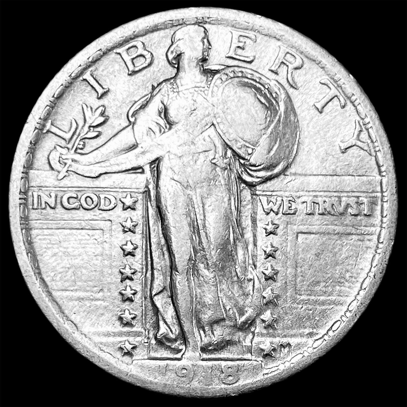 1918 Standing Liberty Quarter ABOUT UNCIRCULATED: 1918 Standing Liberty Quarter ABOUT UNCIRCULATED