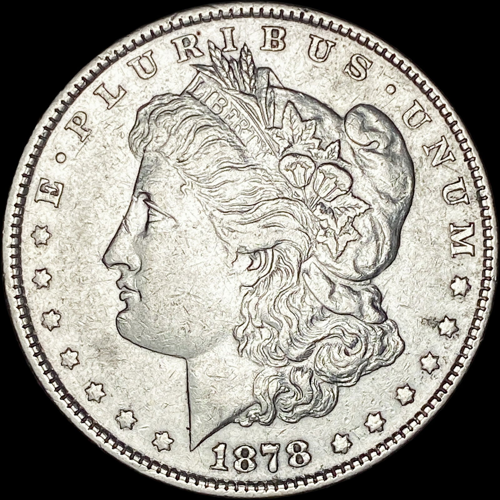 1878 7/8TF Silver Morgan Dollar CLOSELY UNCIRCULATED: 1878 7/8TF Silver Morgan Dollar CLOSELY UNCIRCULATED