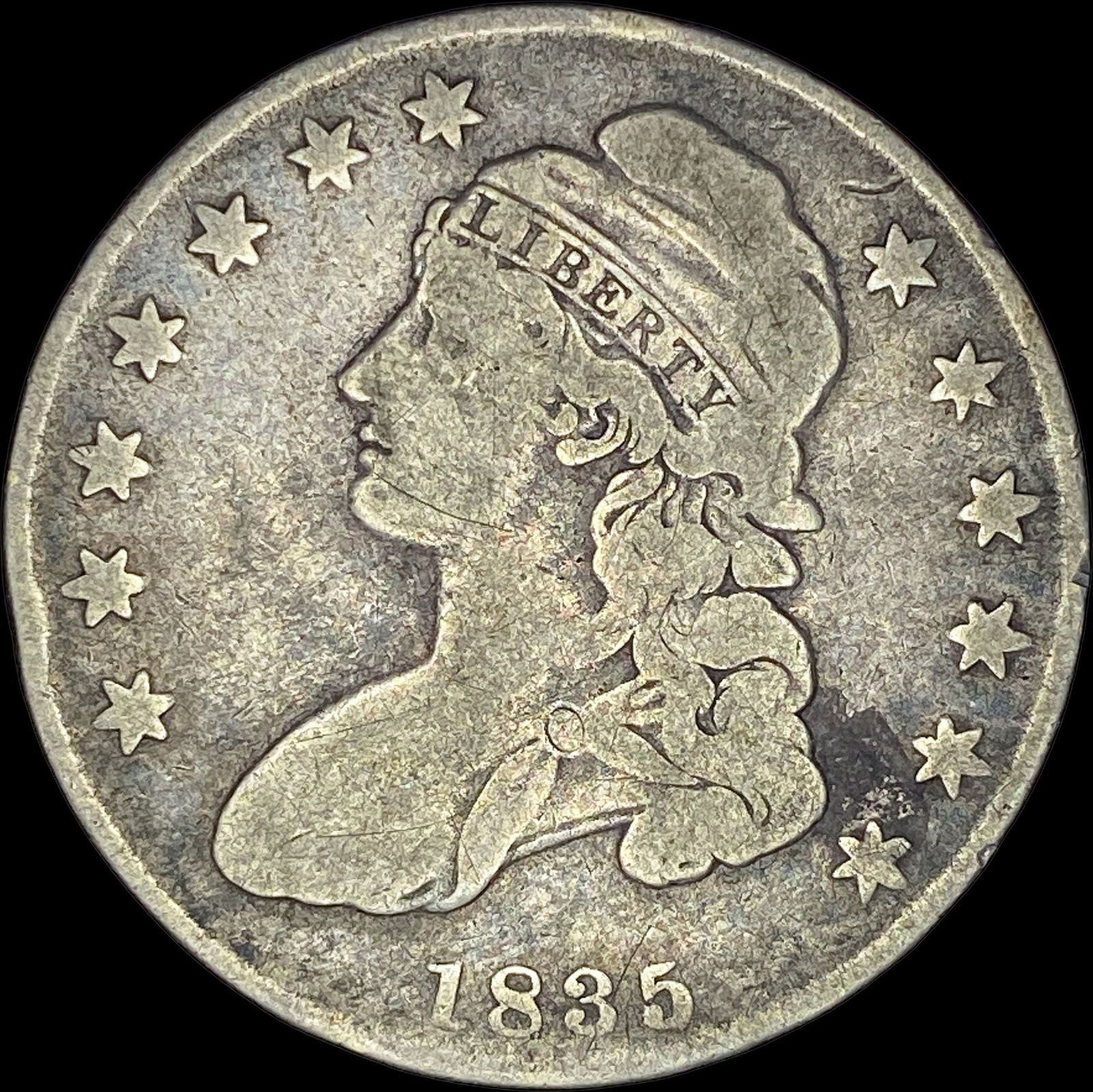 1835 Capped Bust Half Dollar NICELY CIRCULATED: 1835 Capped Bust Half Dollar NICELY CIRCULATED