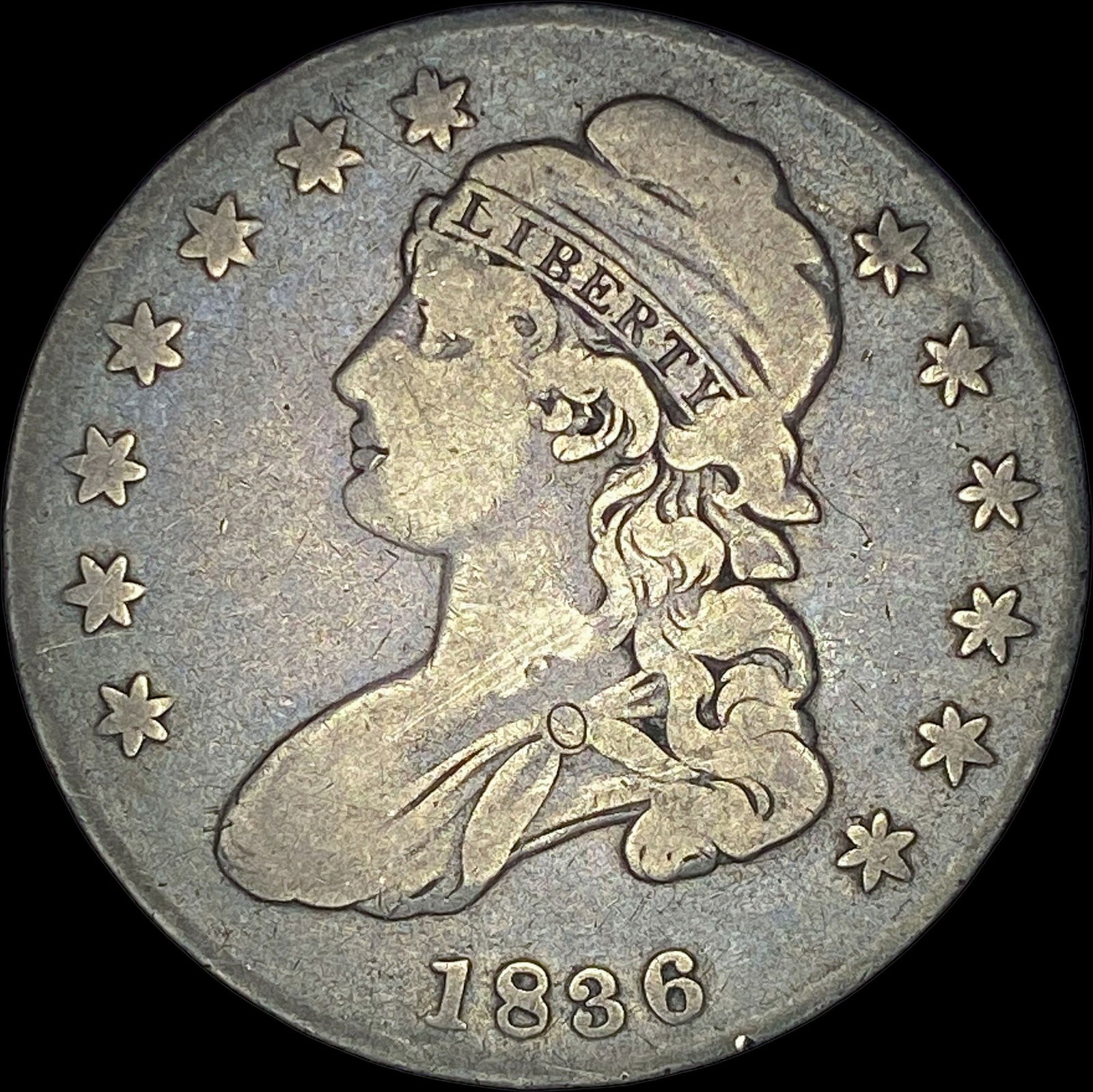 1836 Capped Bust Half Dollar LIGHTLY CIRCULATED: 1836 Capped Bust Half Dollar LIGHTLY CIRCULATED
