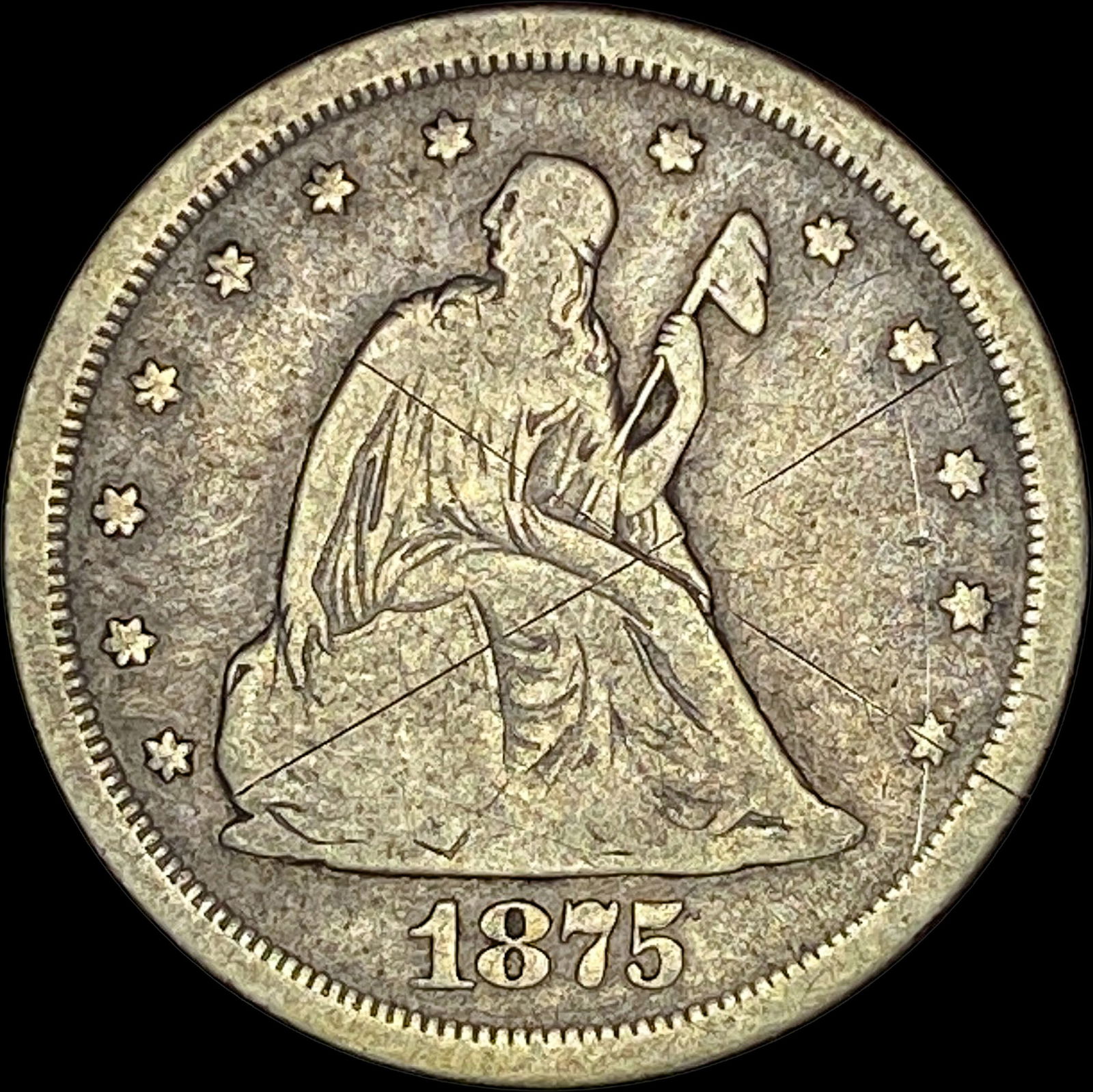 1875-S Silver Twenty Cents NICELY CIRCULATED: 1875-S Silver Twenty Cents NICELY CIRCULATED