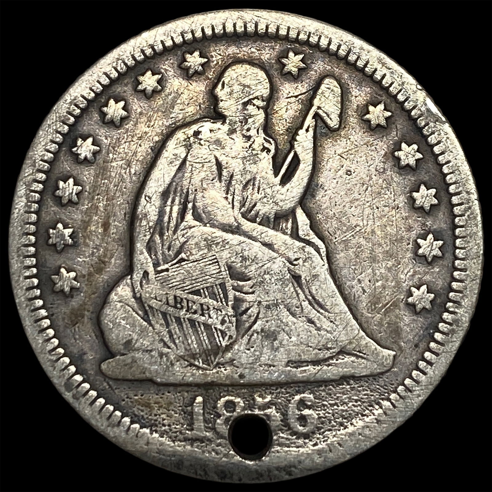 1846-O Silver Seated Liberty Quarter NICELY CIRCULATED: 1846-O Silver Seated Liberty Quarter NICELY CIRCULATED