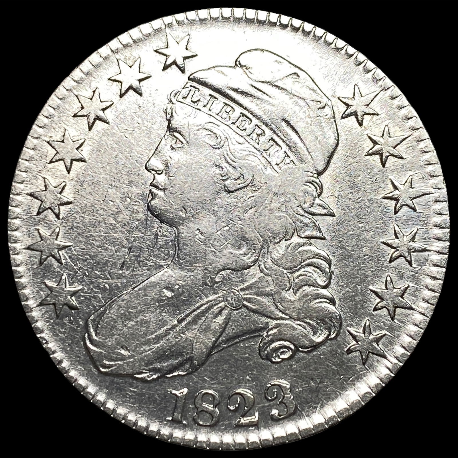 1823 Capped Bust Half Dollar NEARLY UNCIRCULATED (1 of 2)