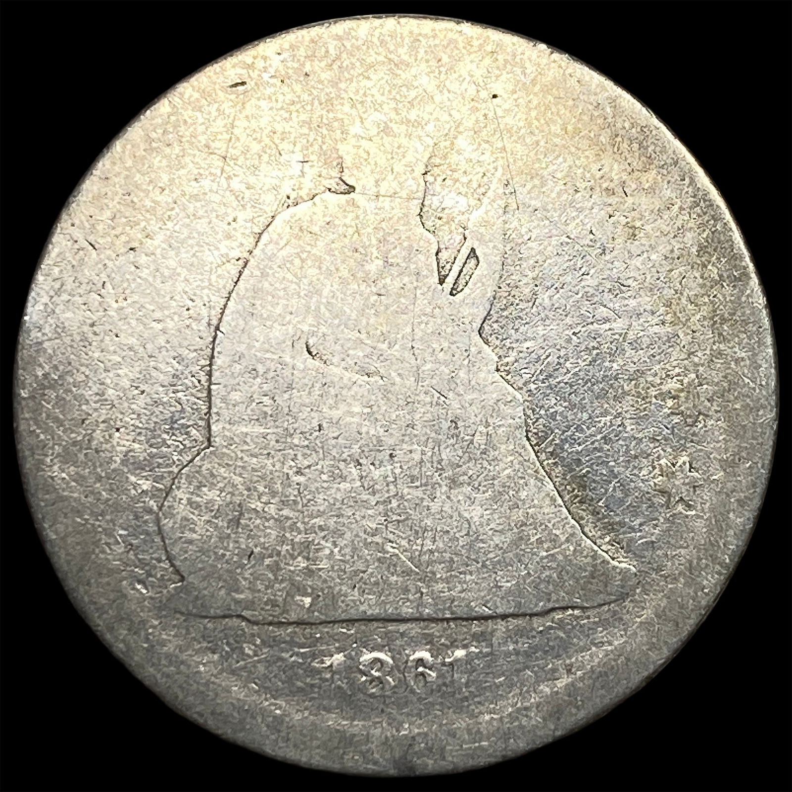 1846 Seated Liberty Quarter NICELY CIRCULATED: 1846 Seated Liberty Quarter NICELY CIRCULATED