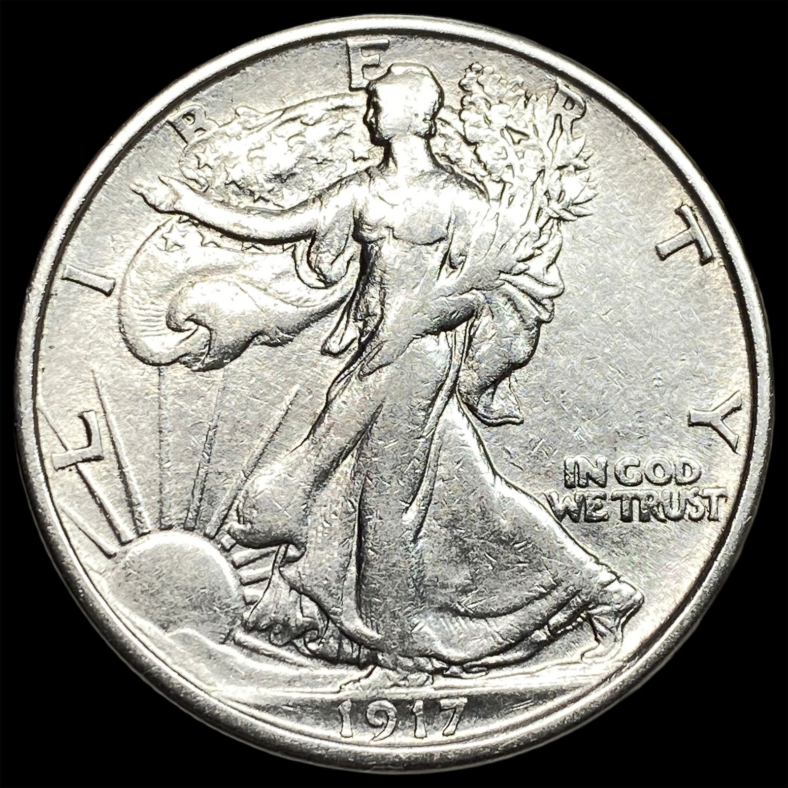 1917 Silver Walking Liberty Half Dollar NEARLY UNCIRCULATED (1 of 2)