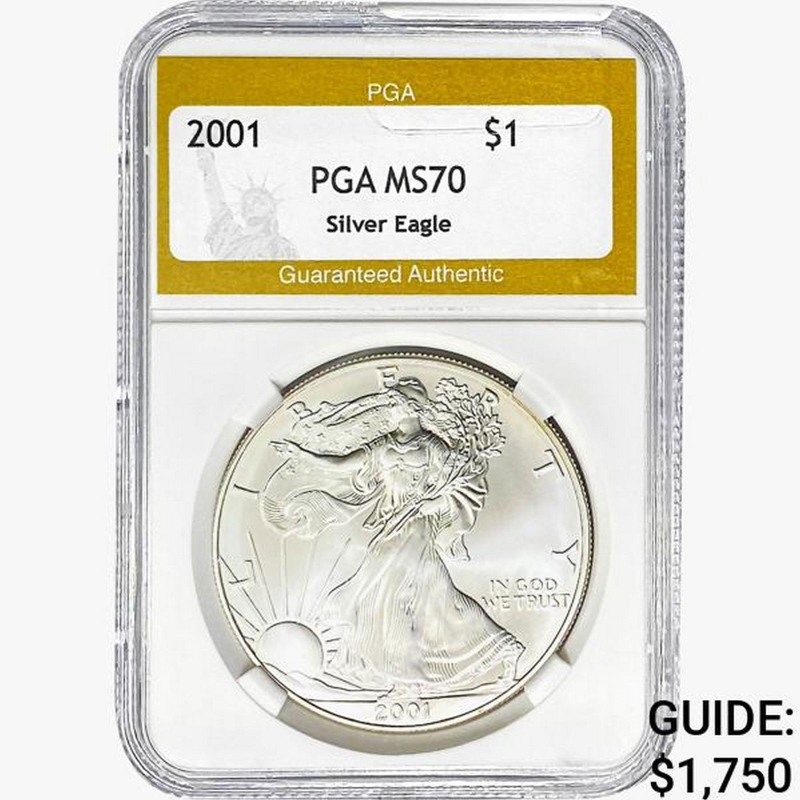 2001 American Silver Eagle PGA MS70: 2001 American Silver Eagle PGA MS70