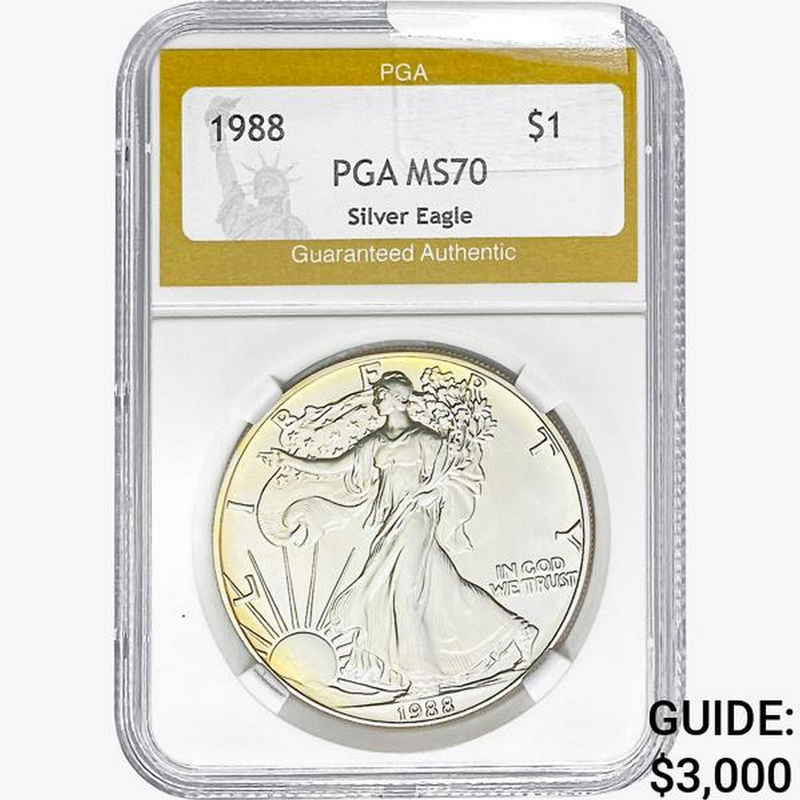 1988 American Silver Eagle PGA MS70: 1988 American Silver Eagle PGA MS70