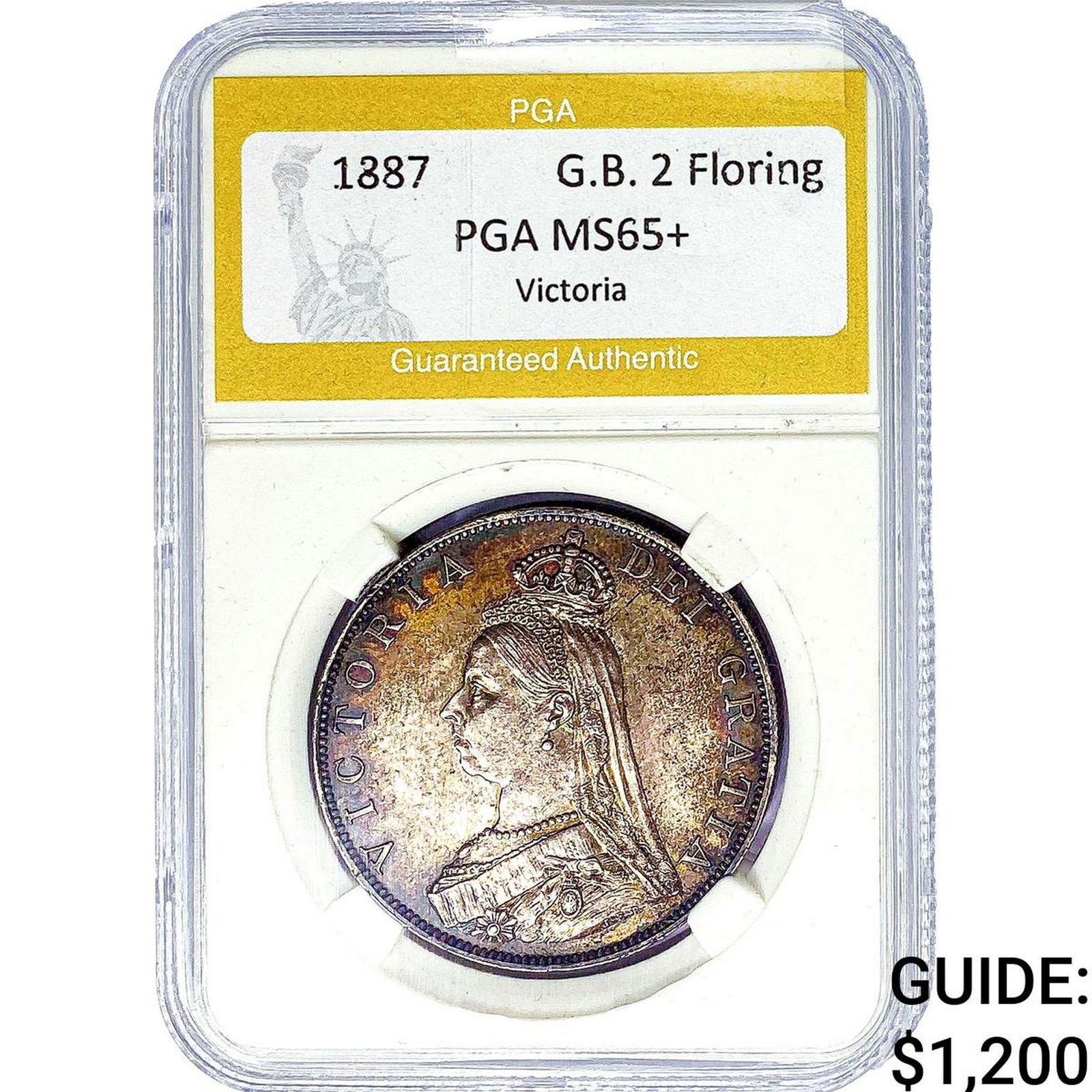 1887 Great Britain 2 Floring - Victoria PGA MS65+: 1887 Great Britain 2 Floring - Victoria PGA MS65+