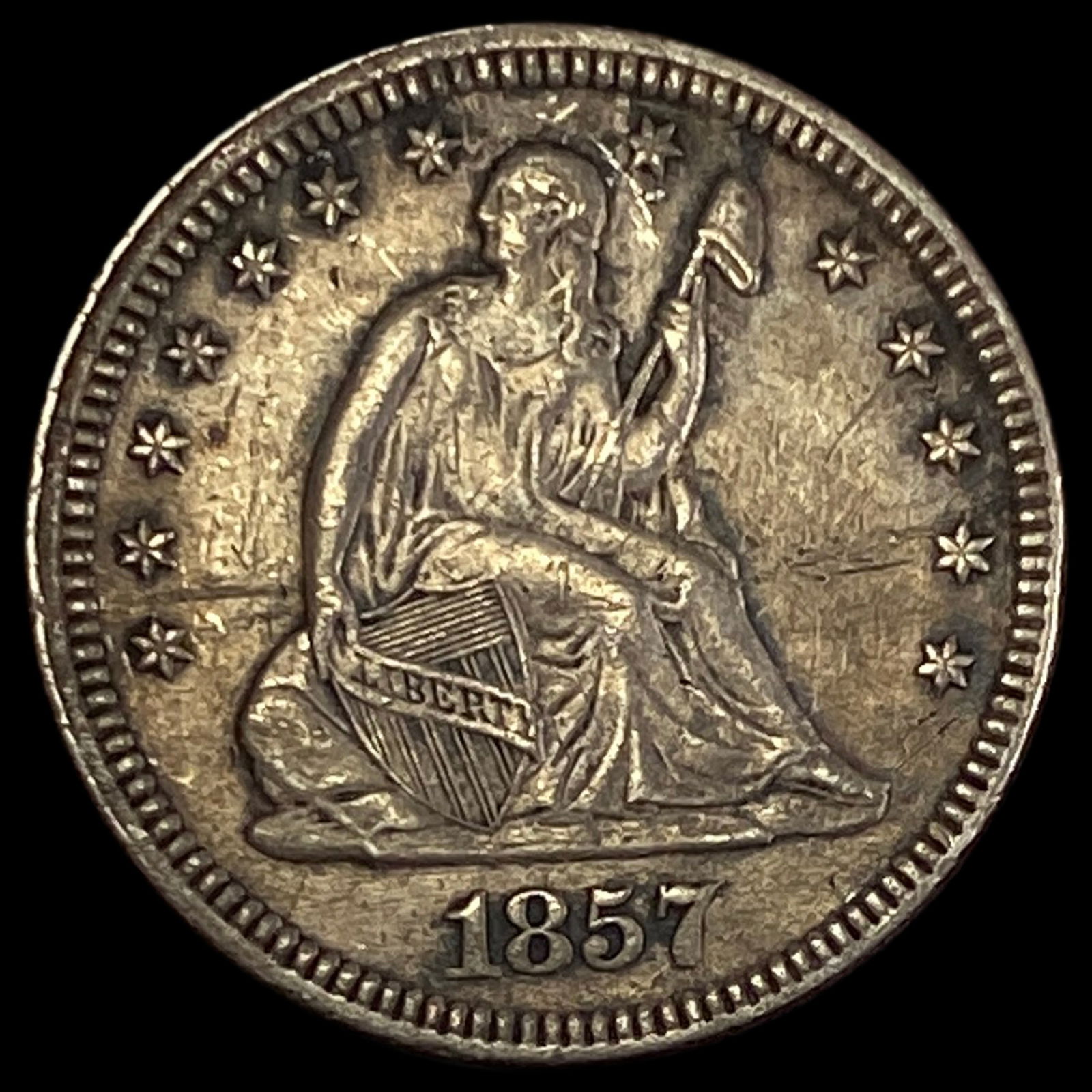 1857 Seated Liberty Quarter CLOSELY UNCIRCULATED (1 of 2)