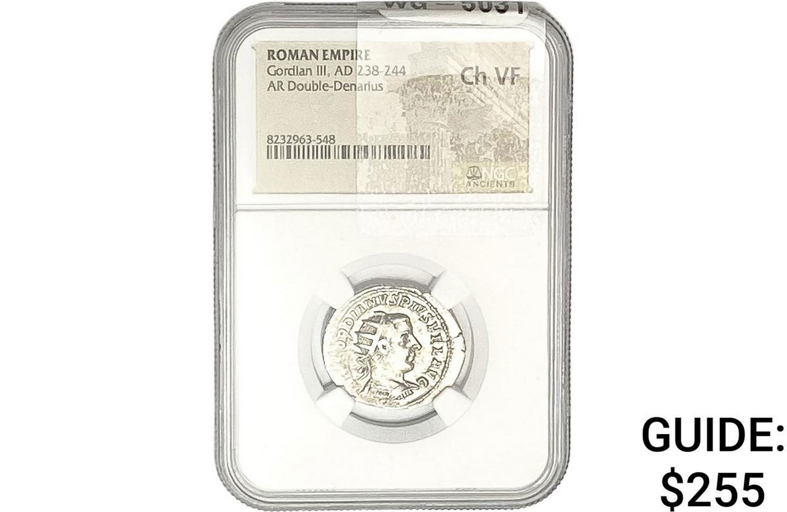 Roman Gordian III, AD 238-244 Silver Dbl-Denarius: Roman Gordian III, AD 238-244 Silver Dbl-Denarius