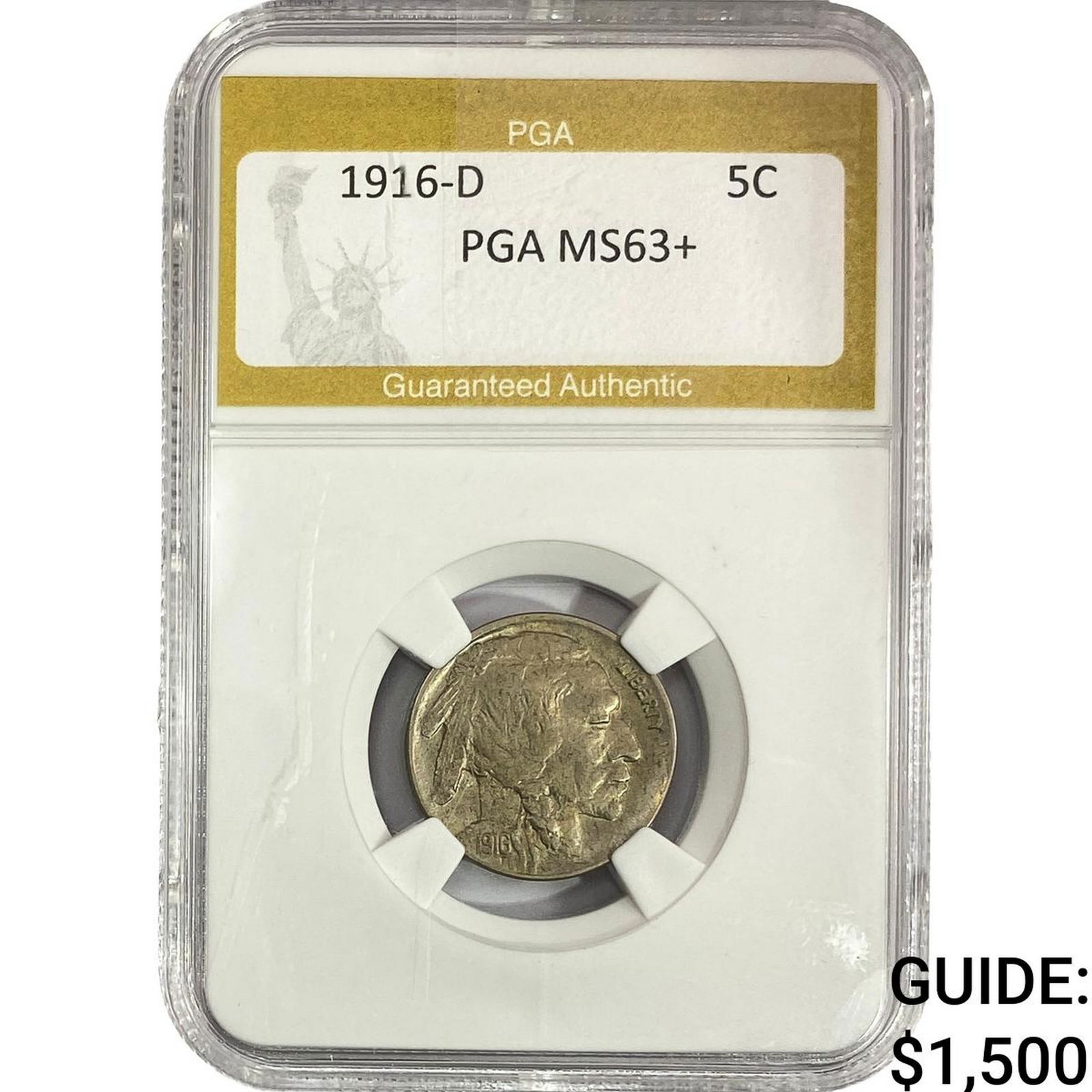 1916-D Buffalo Nickel PGA MS63+ (1 of 2)