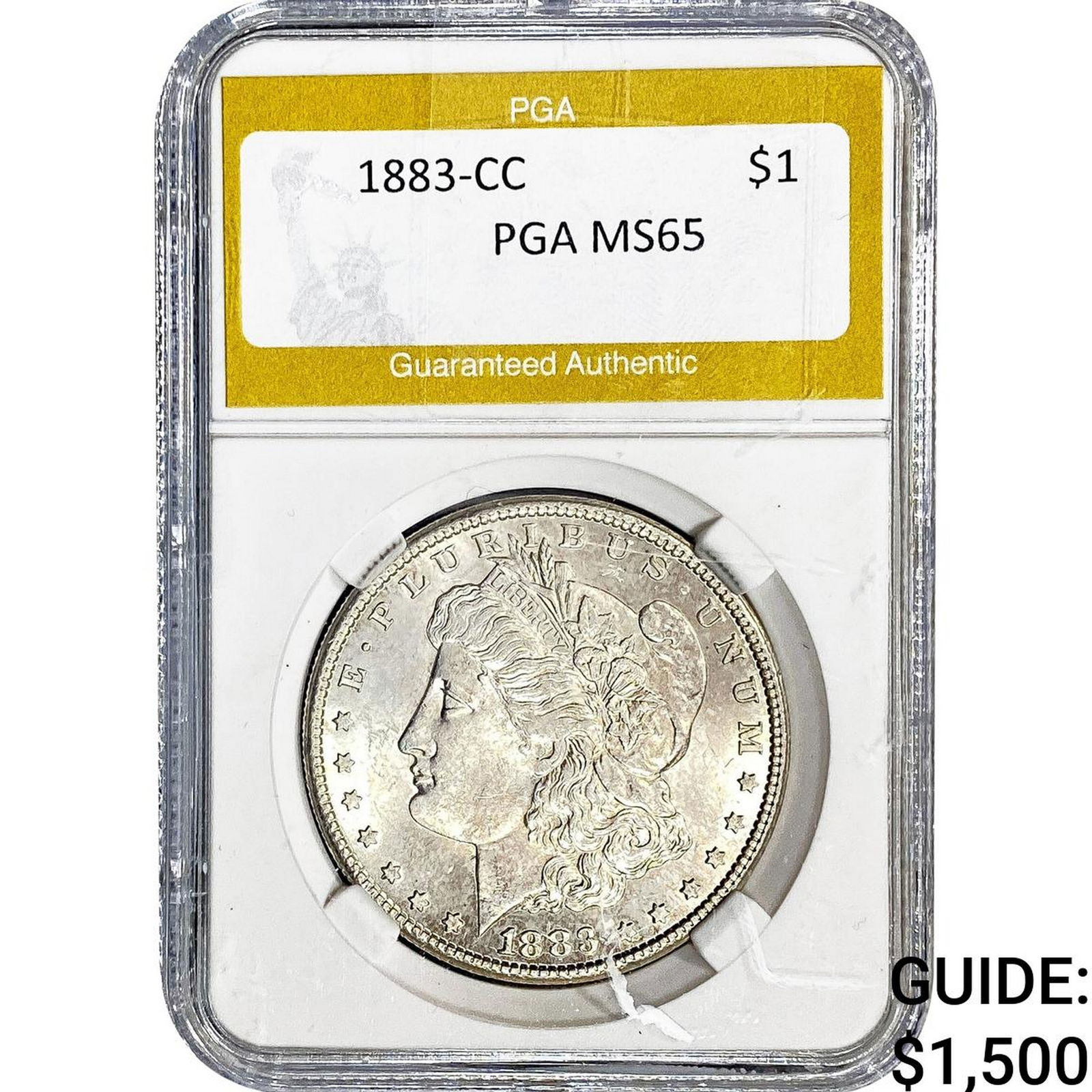 1883-CC Morgan Silver Dollar PGA MS65: 1883-CC Morgan Silver Dollar PGA MS65