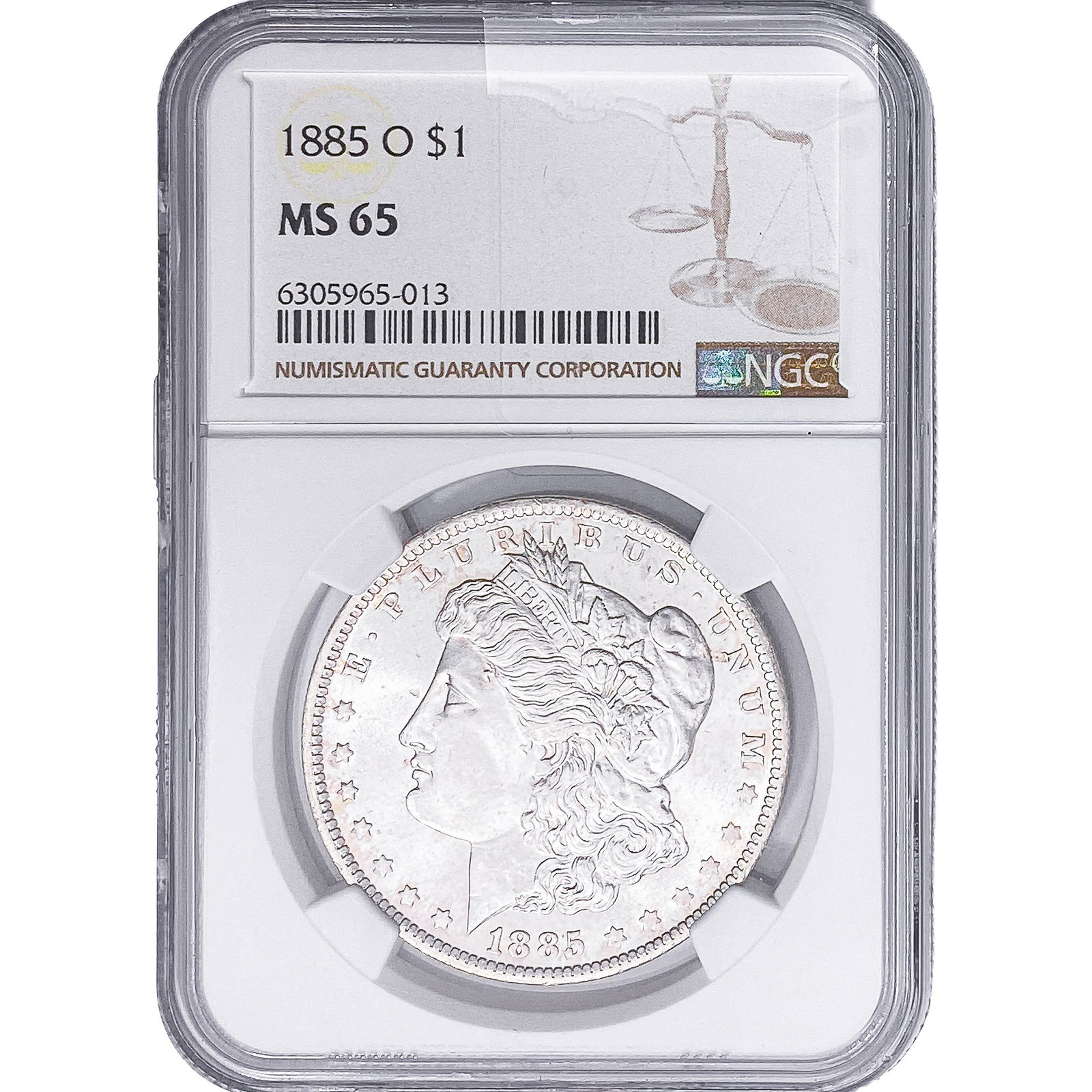 1885-O Morgan Silver Dollar NGC MS65: 1885-O Morgan Silver Dollar NGC MS65