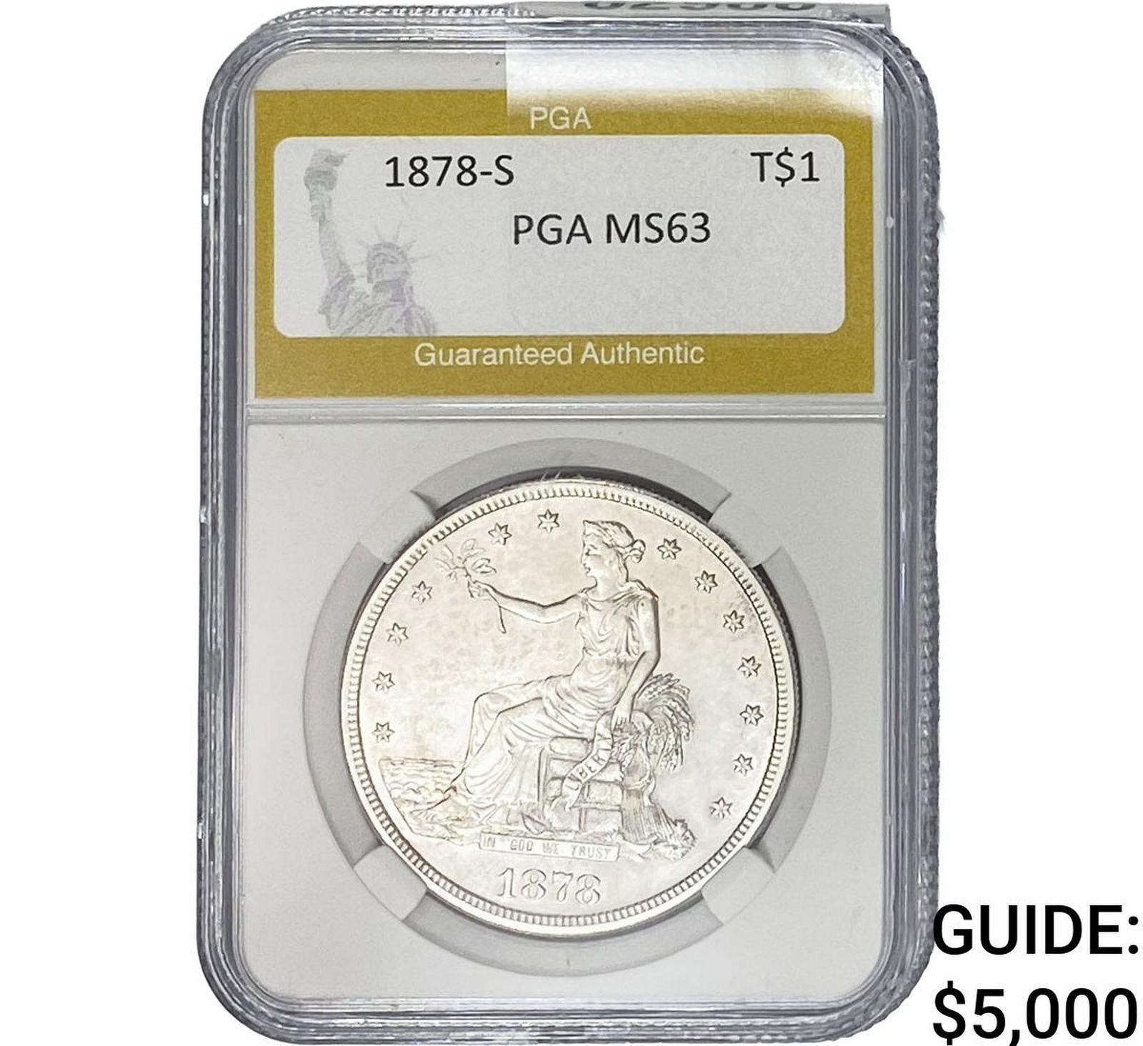 1878-S Silver Trade Dollar PGA MS63 (1 of 2)