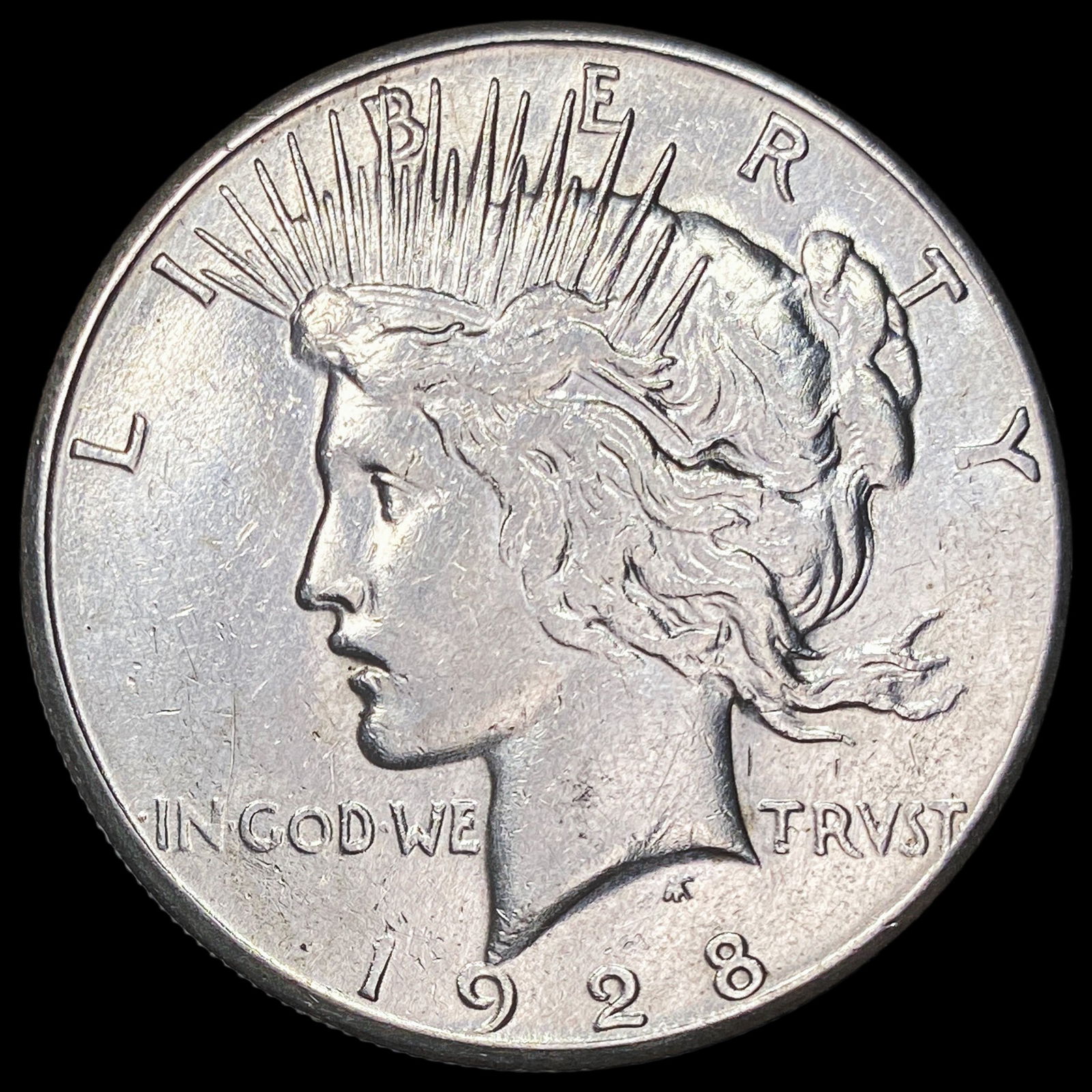 1928-S Silver Peace Dollar NEARLY UNCIRCULATED: 1928-S Silver Peace Dollar NEARLY UNCIRCULATED