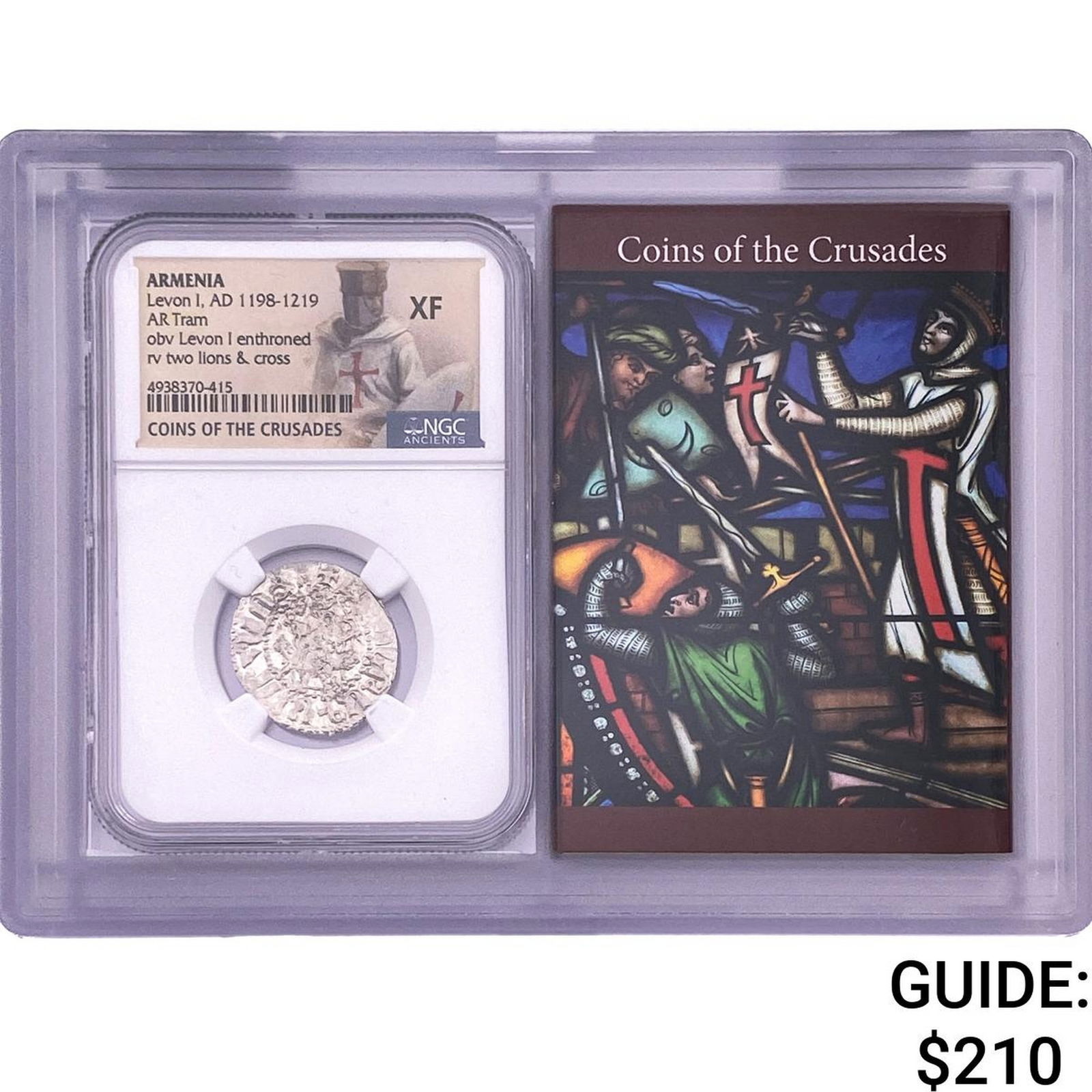 Armenia Levon I AD 1198-1219 Silver Tram NGC XF: Armenia Levon I AD 1198-1219 Silver Tram NGC XF