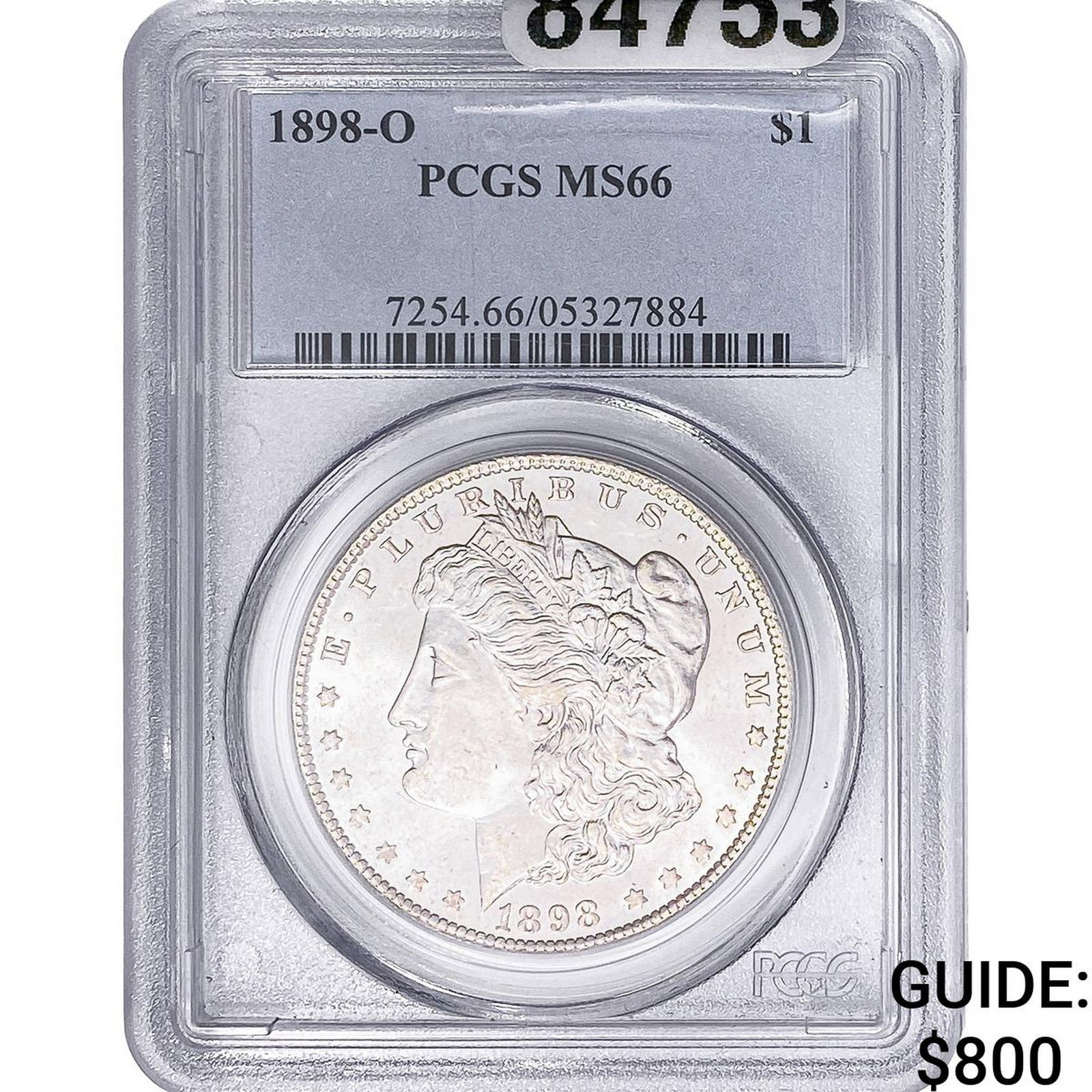 1898-O Morgan Silver Dollar PCGS MS66: 1898-O Morgan Silver Dollar PCGS MS66