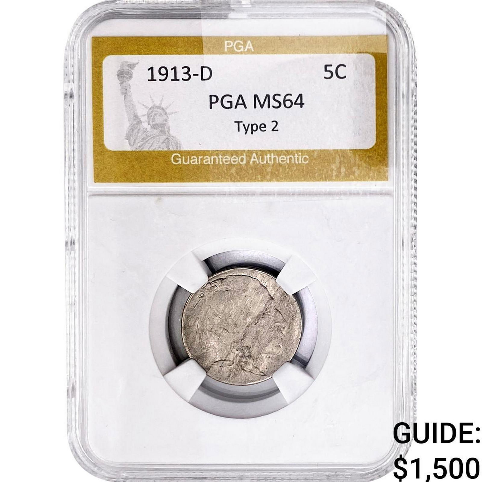1913-D Buffalo Nickel PGA MS64 TY 2 (1 of 2)