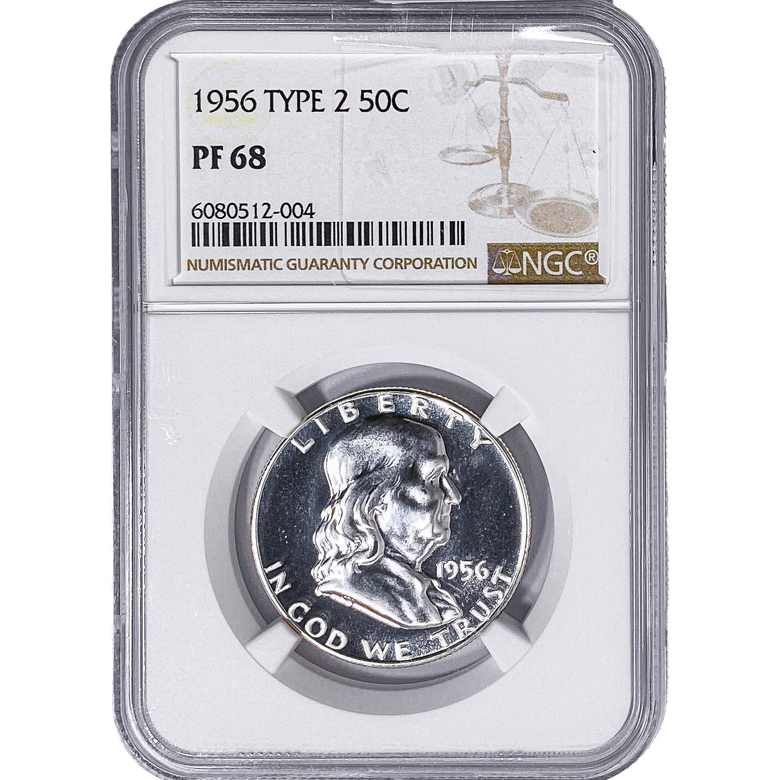 1956 Franklin Half Dollar NGC PF68 Type 2 (1 of 2)