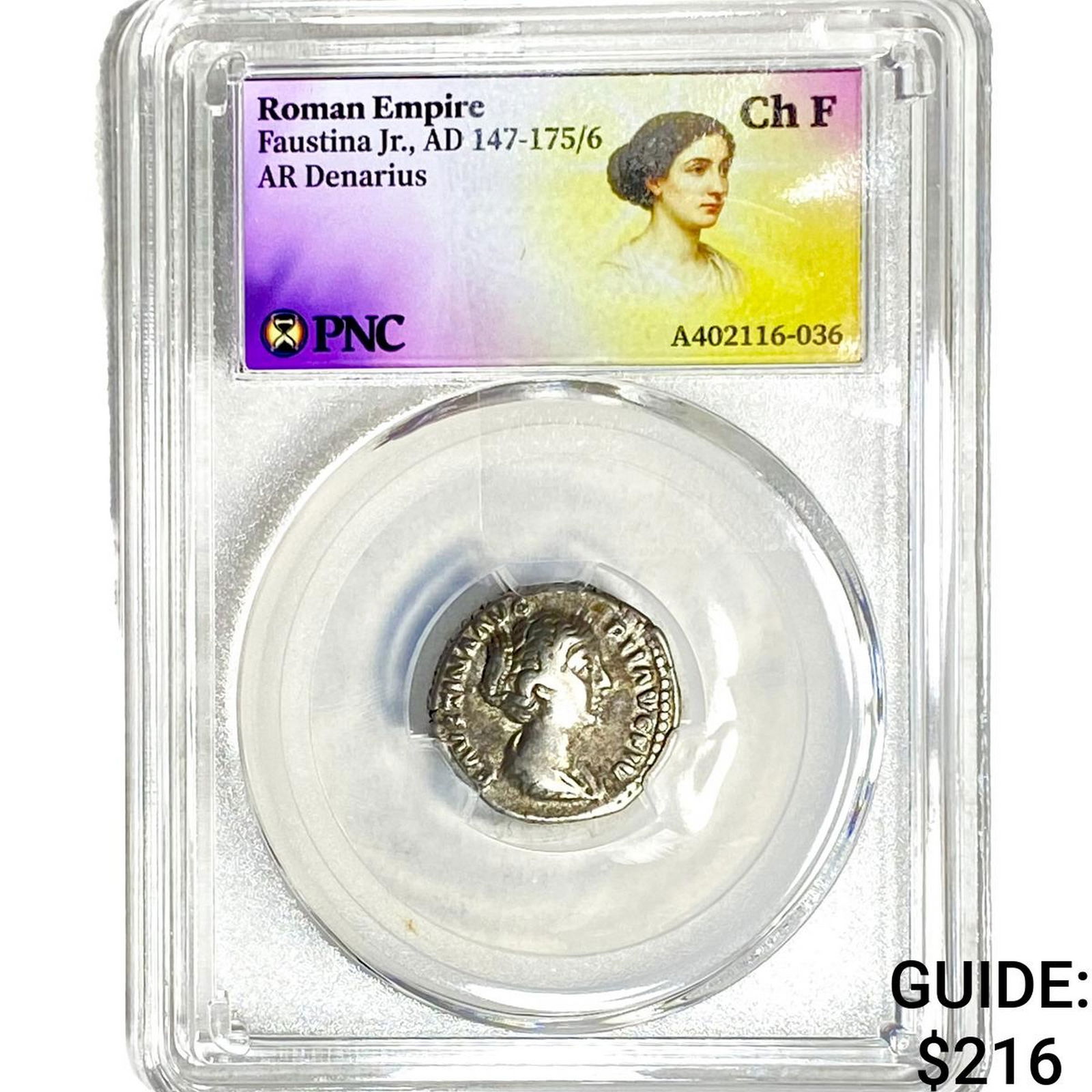 Roman Faustina Jr.,AD 147-175/6 AR Denarius PNC ChF: Roman Faustina Jr.,AD 147-175/6 AR Denarius PNC ChF
