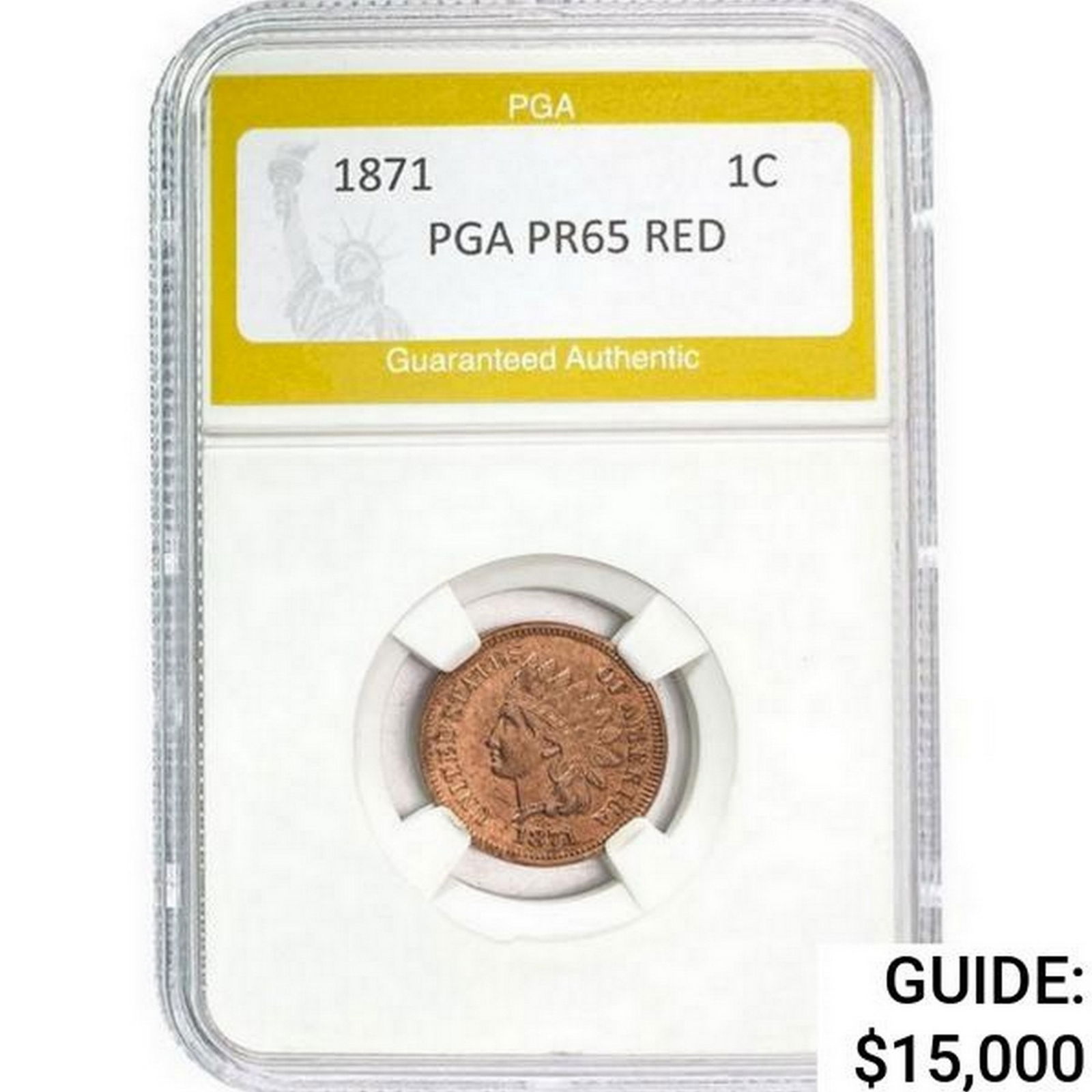1871 Indian Head Cent PGA PR65 Red (1 of 2)