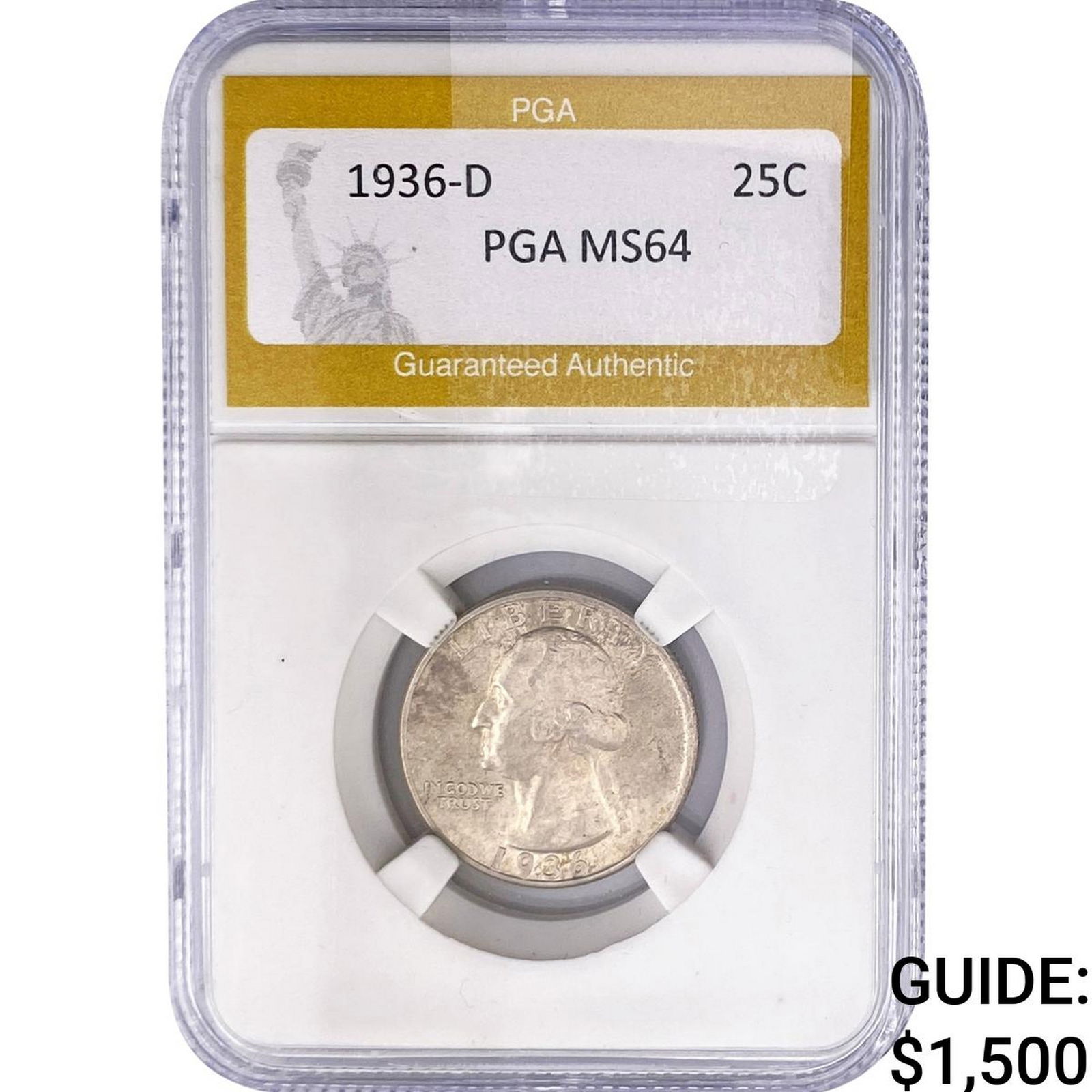 1936-D Washington Silver Quarter PGA MS64 (1 of 2)