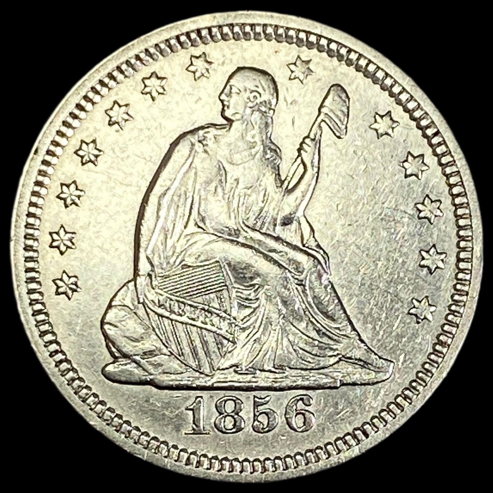 1856 Seated Liberty Quarter CHOICE AU: 1856 Seated Liberty Quarter CHOICE AU
