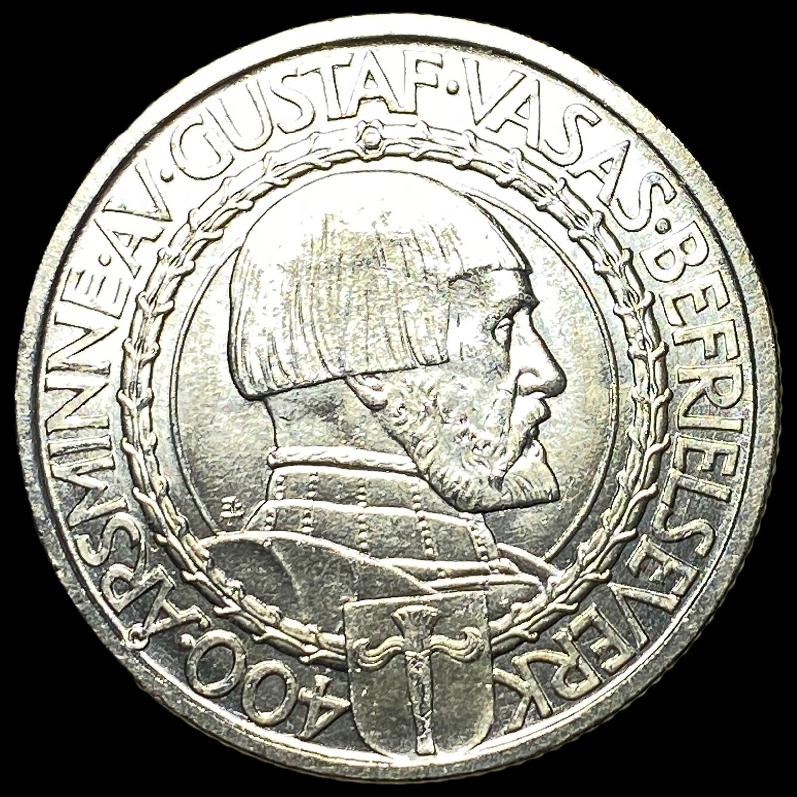 1921 Sweden Silver 2 Kroner Gustaf Vasa Commem. UNCIRCULATED: 1921 Sweden Silver 2 Kroner Gustaf Vasa Commem. UNCIRCULATED
