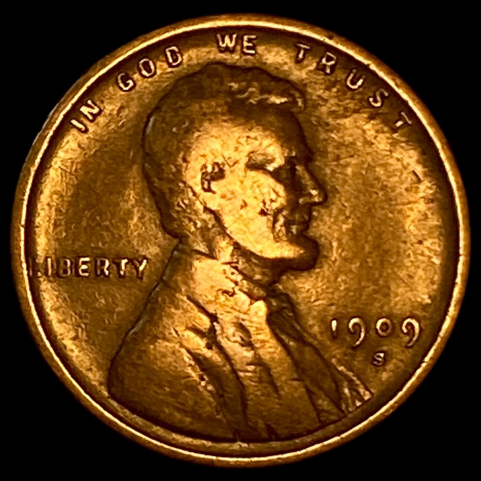 1909-S Lincoln Wheat Cent LIGHTLY CIRCULATED: 1909-S Lincoln Wheat Cent LIGHTLY CIRCULATED
