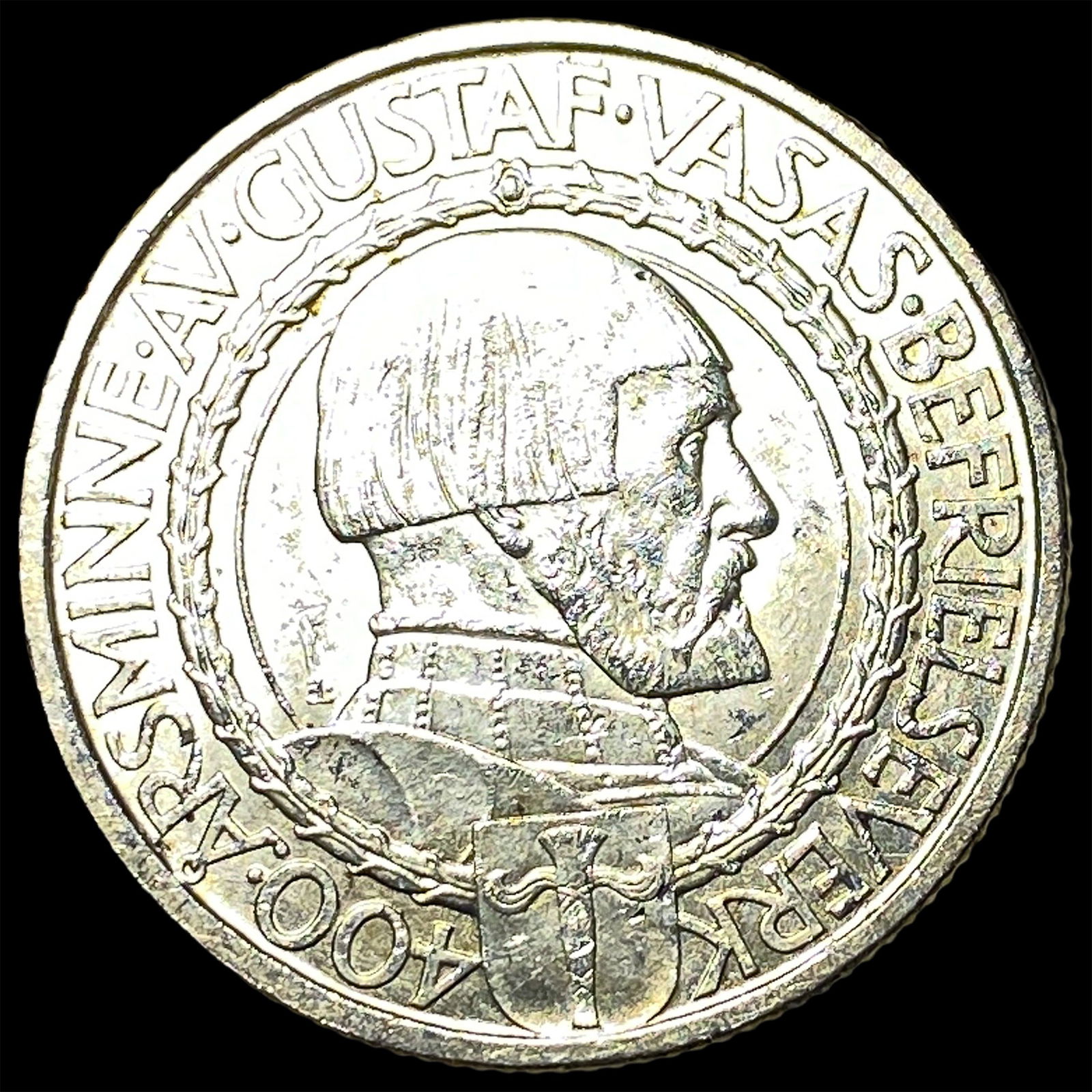 1921 Sweden Silver 2 Kroner Gustaf Vasa Commem. UNCIRCULATED: 1921 Sweden Silver 2 Kroner Gustaf Vasa Commem. UNCIRCULATED