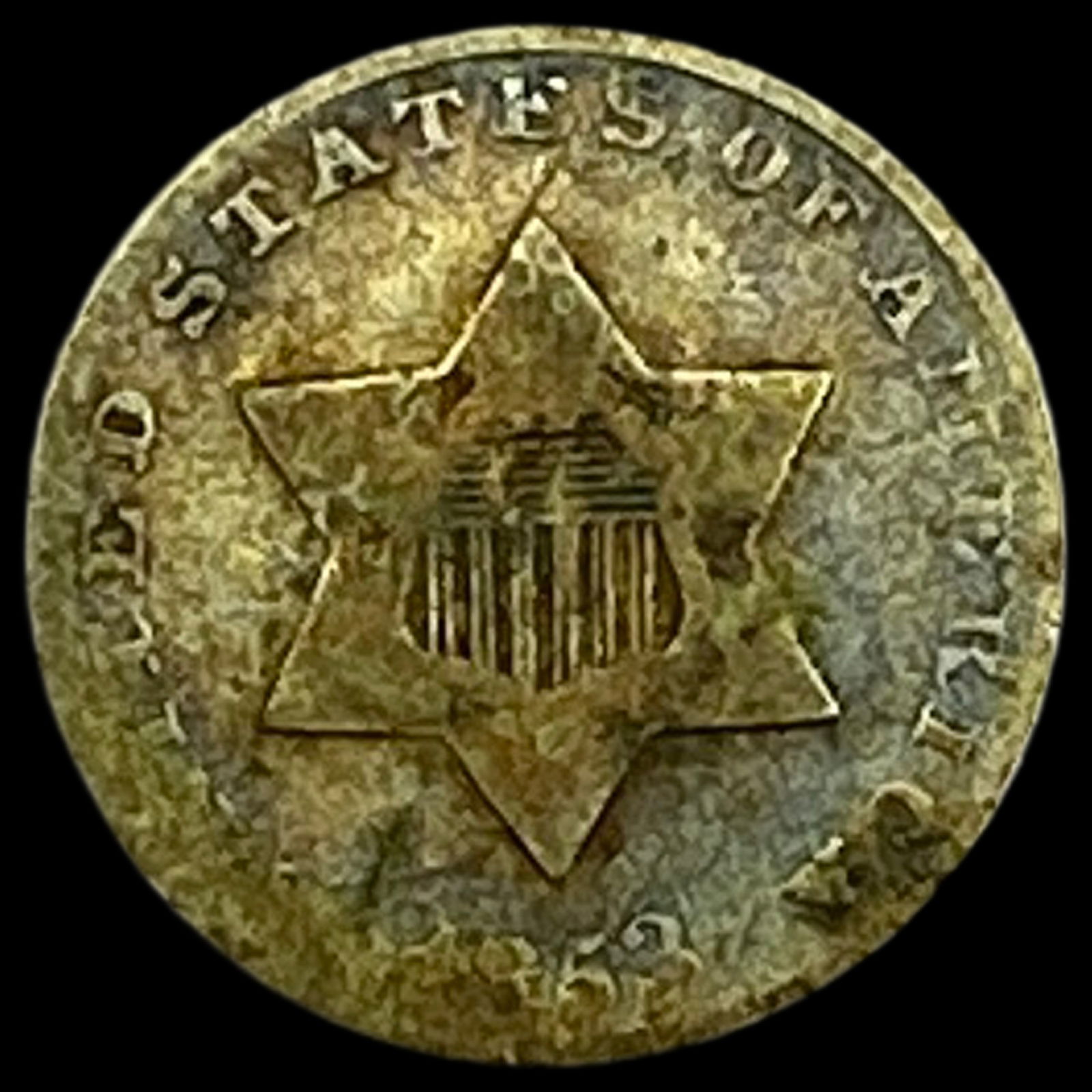 1852 Silver Three-Cent Piece NICELY CIRCULATED: 1852 Silver Three-Cent Piece NICELY CIRCULATED