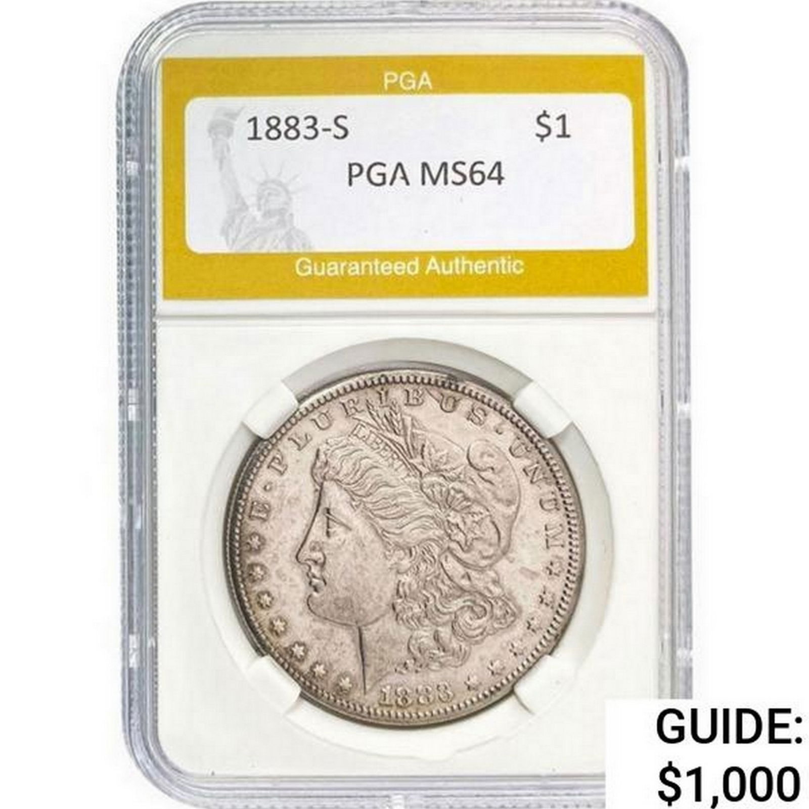 1883-S Morgan Silver Dollar PGA MS64: 1883-S Morgan Silver Dollar PGA MS64