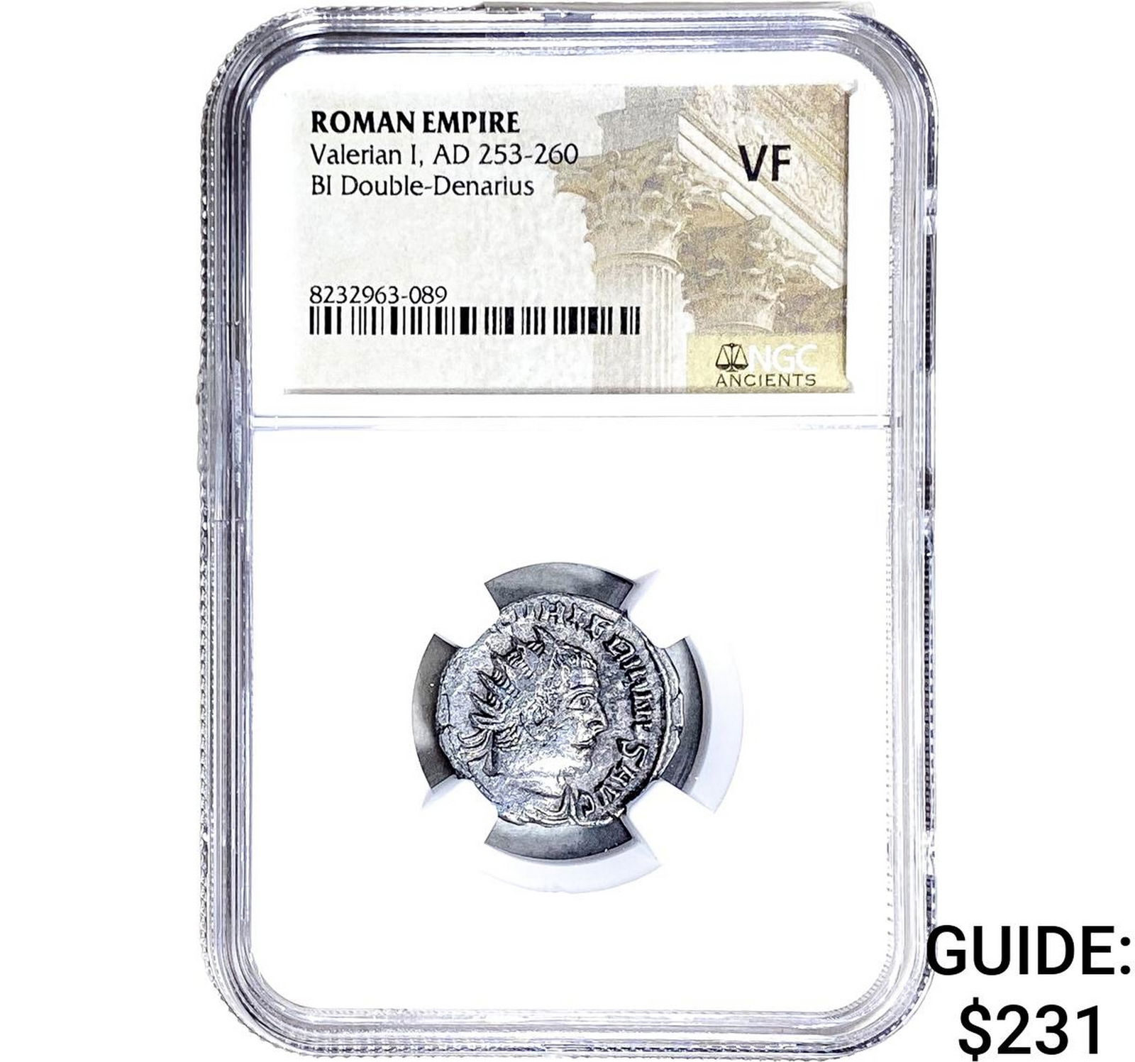 Roman Valerian I, AD 253-260 BI Dbl-Denarius NGC VF: Roman Valerian I, AD 253-260 BI Dbl-Denarius NGC VF
