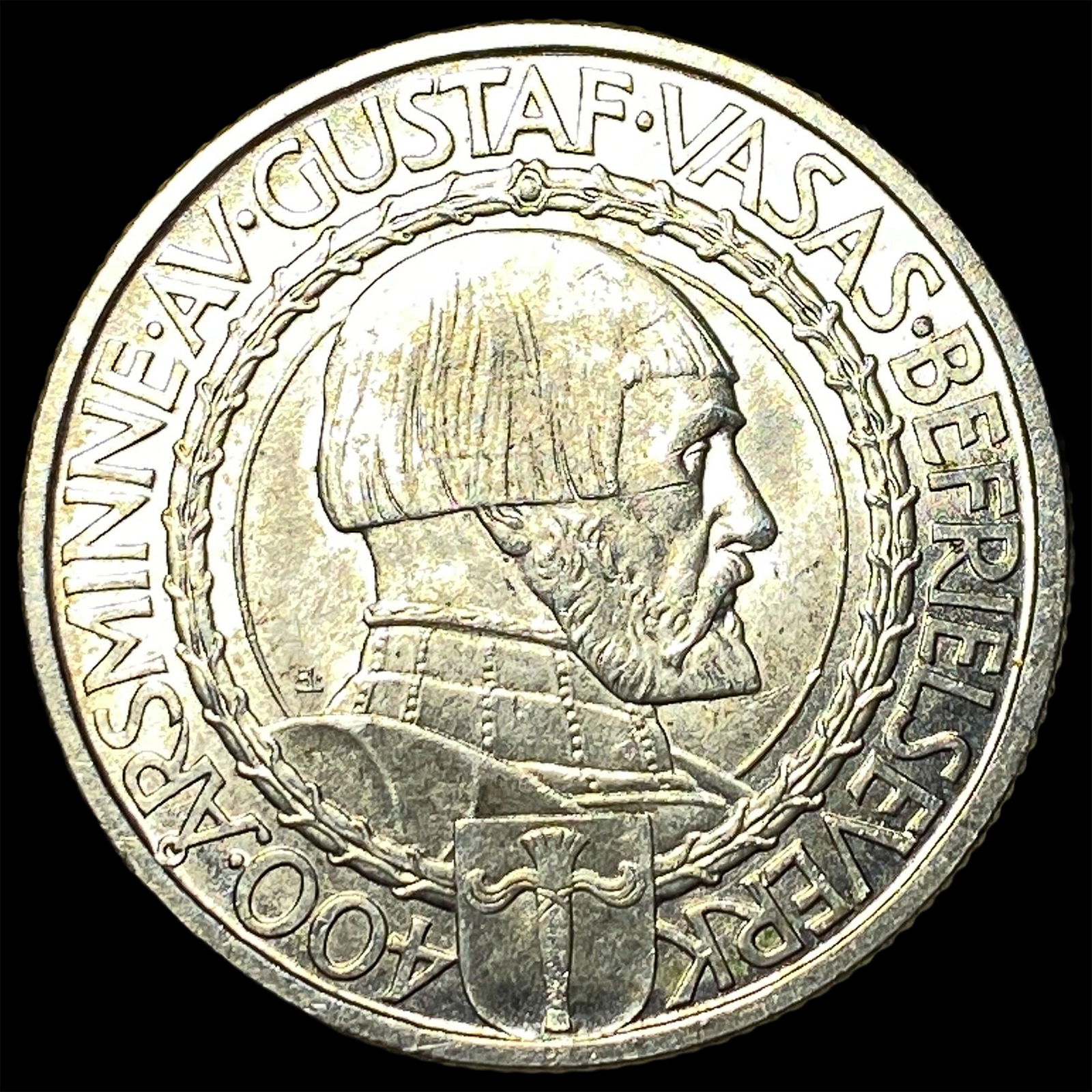 1921 Sweden Silver 2 Kroner Gustaf Vasa Commem. UNCIRCULATED: 1921 Sweden Silver 2 Kroner Gustaf Vasa Commem. UNCIRCULATED