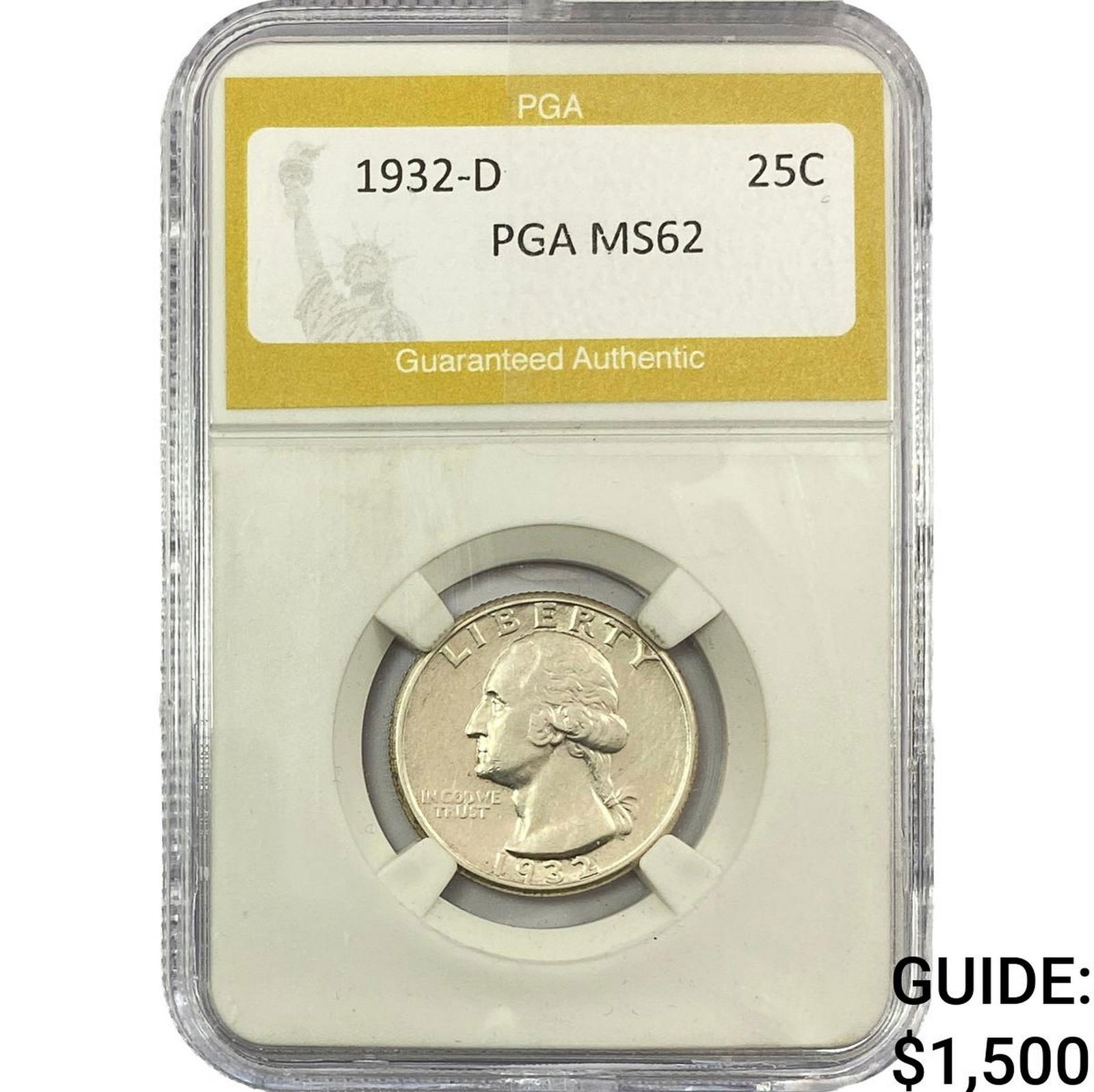 1932-D Washington Silver Quarter PGA MS62 (1 of 2)