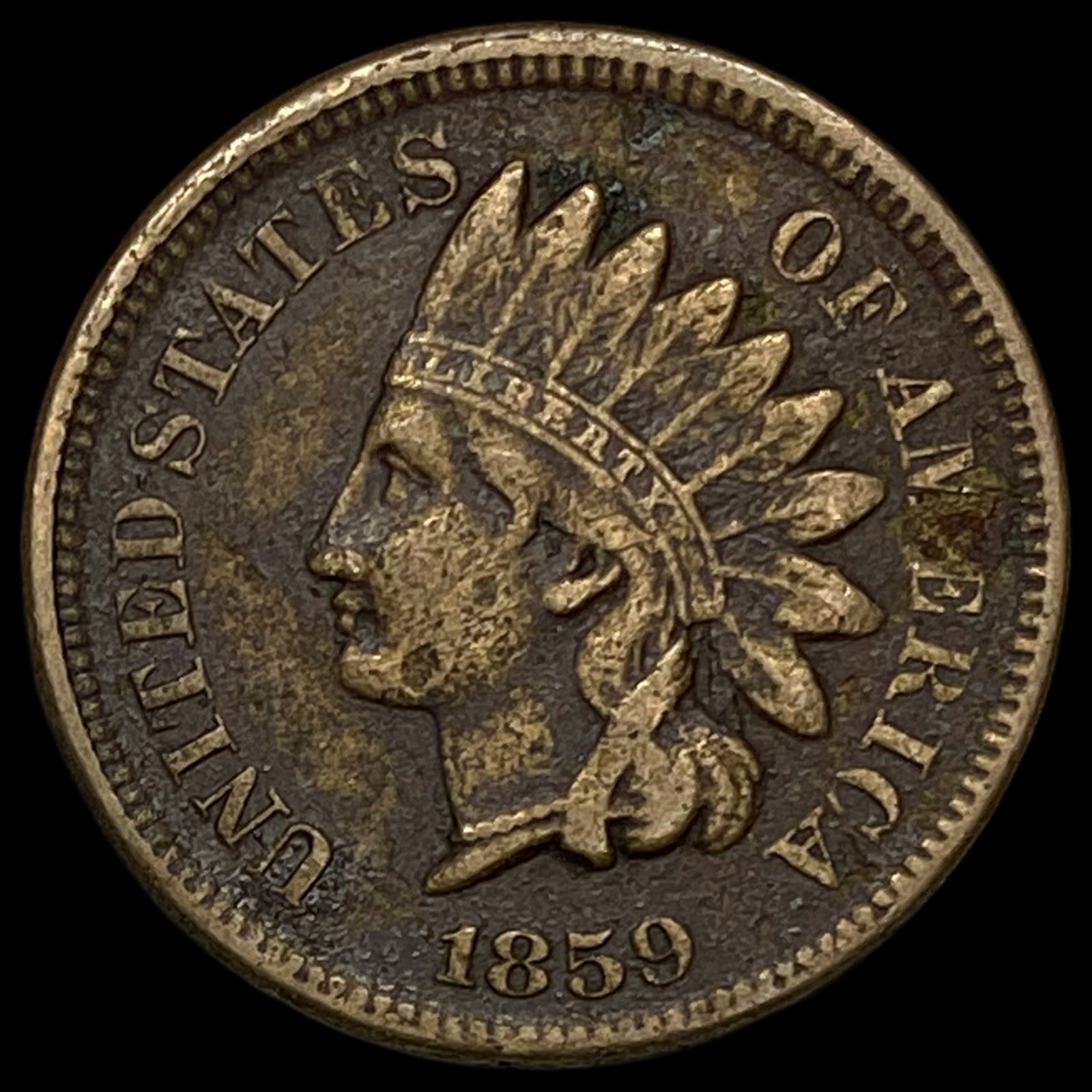 1859 Indian Head Cent NEARLY UNCIRCULATED (1 of 2)