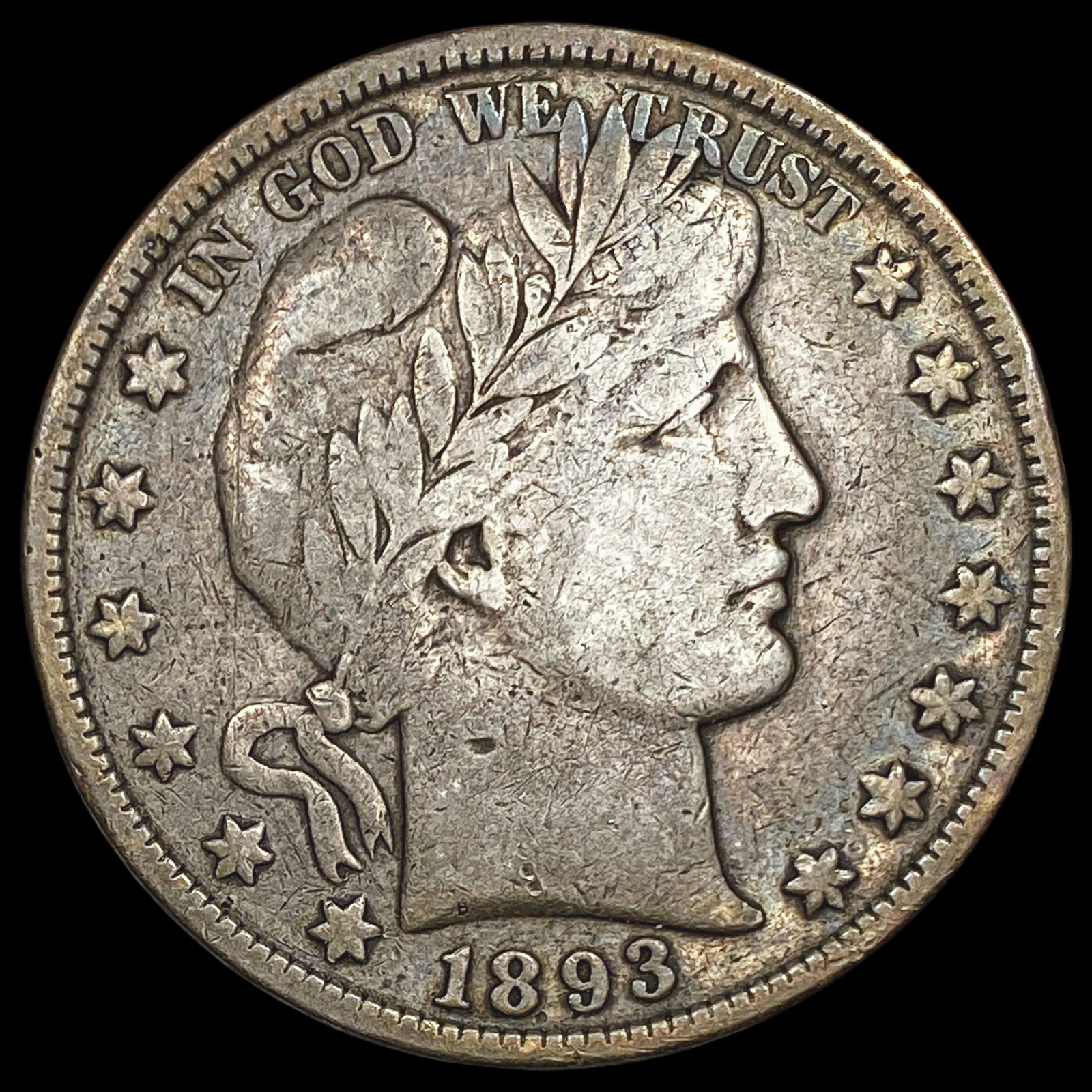 1893 Silver Barber Half Dollar LIGHTLY CIRCULATED: 1893 Silver Barber Half Dollar LIGHTLY CIRCULATED