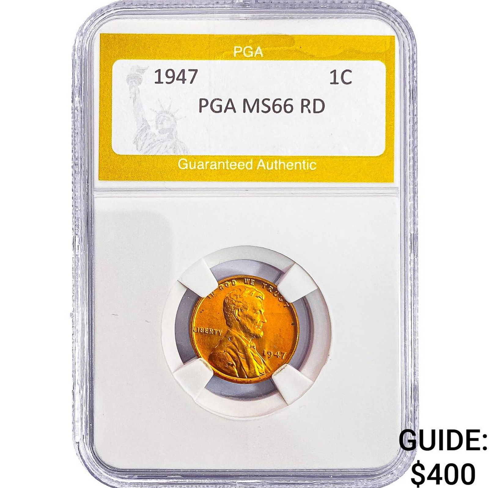 1947 Wheat Cent PGA MS66 RD: 1947 Wheat Cent PGA MS66 RD