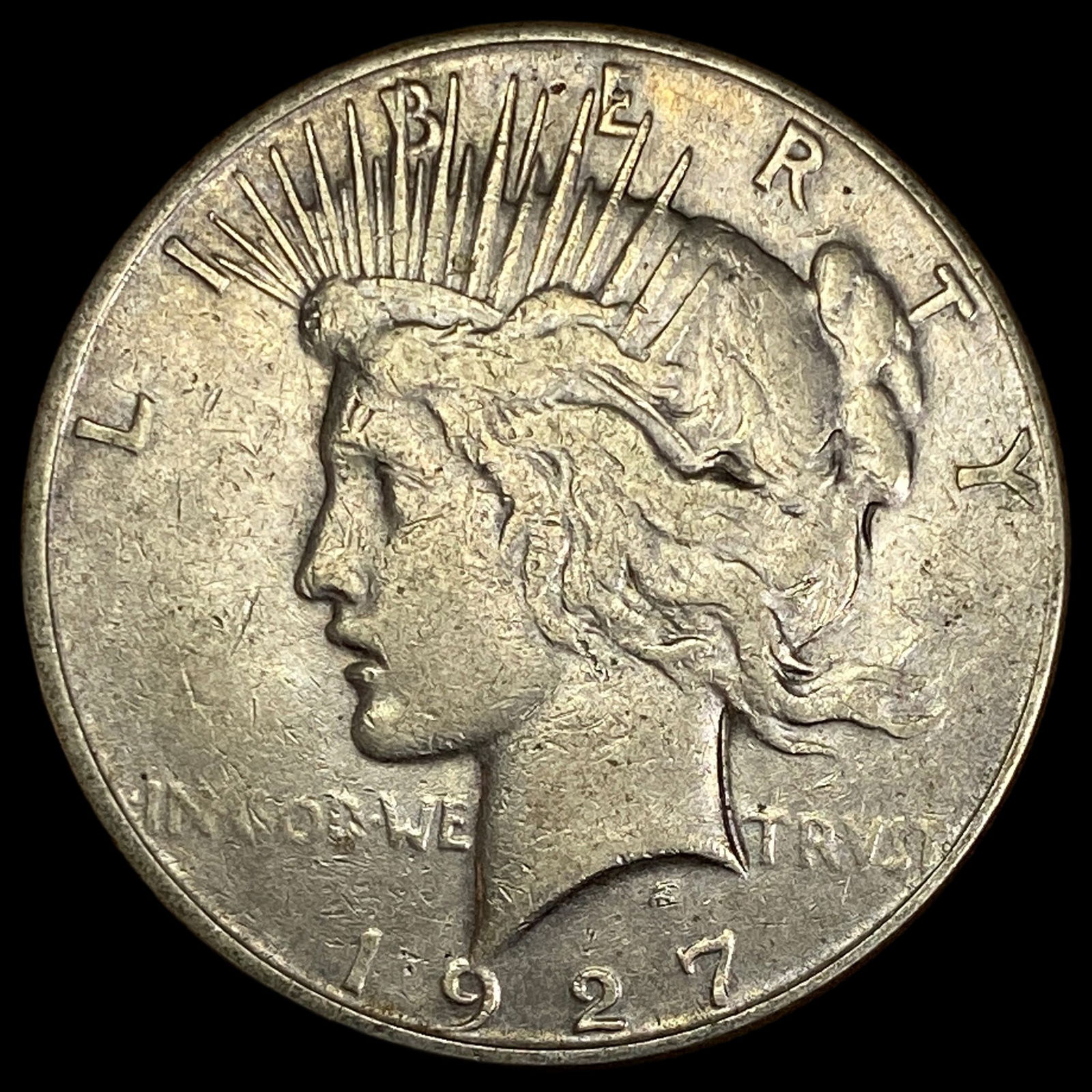 1927-S Silver Peace Dollar ABOUT UNCIRCULATED (1 of 2)