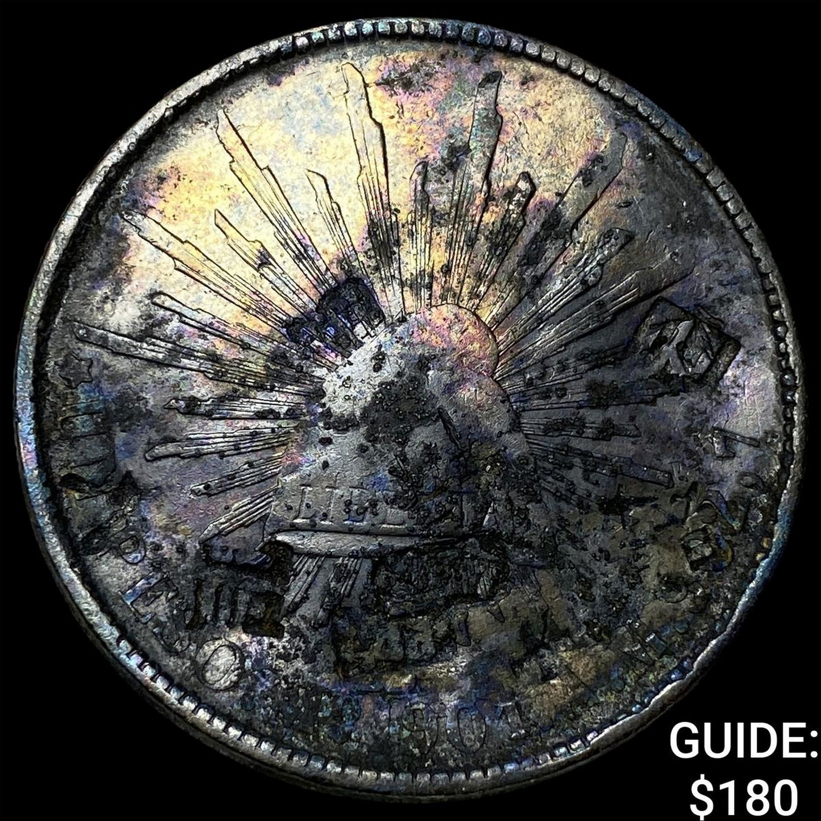 Mexico Silver 8 Reales Punchmarked NEARLY UNCIRCULATED: Mexico Silver 8 Reales Punchmarked NEARLY UNCIRCULATED