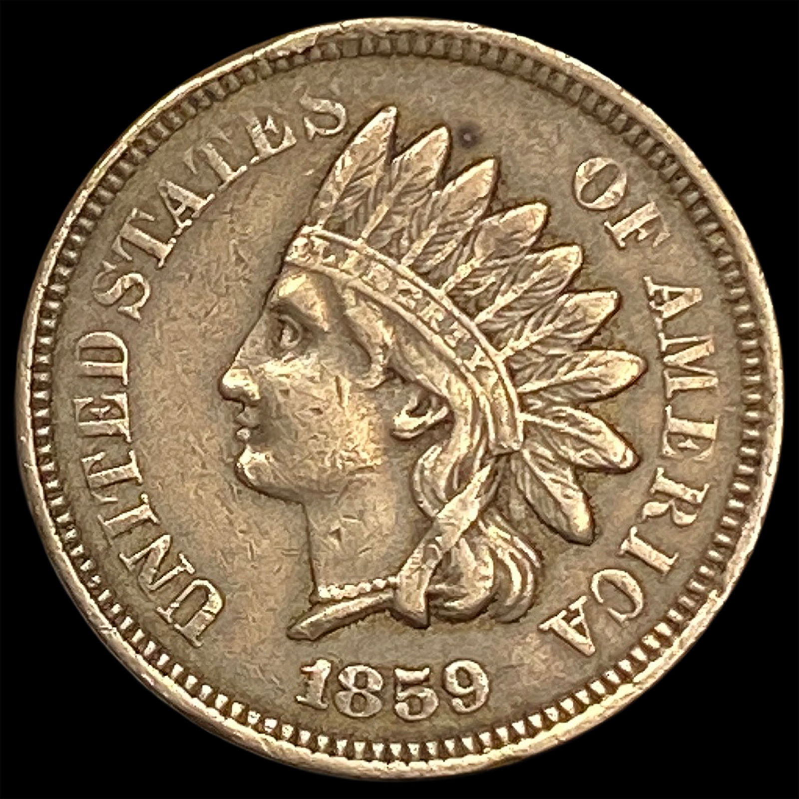 1859 Indian Head Cent NEARLY UNCIRCULATED: 1859 Indian Head Cent NEARLY UNCIRCULATED