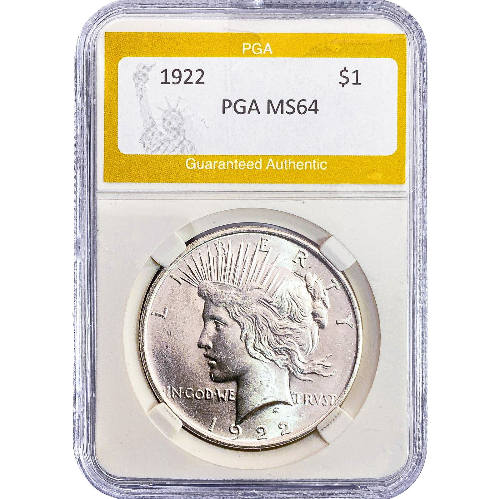 1922 Silver Peace Dollar PGA MS64: 1922 Silver Peace Dollar PGA MS64
