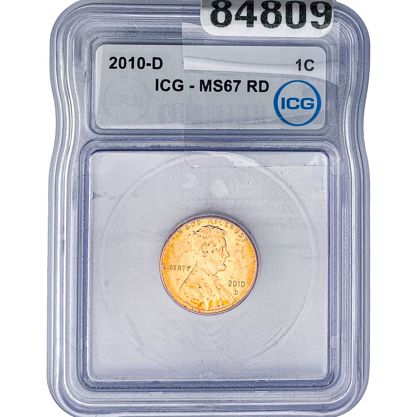 2010-D Lincoln Shield Penny ICG MS67 RD: 2010-D Lincoln Shield Penny ICG MS67 RD