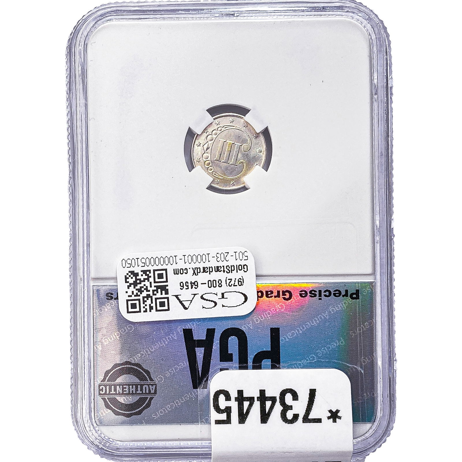 1852 Silver Three Cent PGA MS64+ - 2